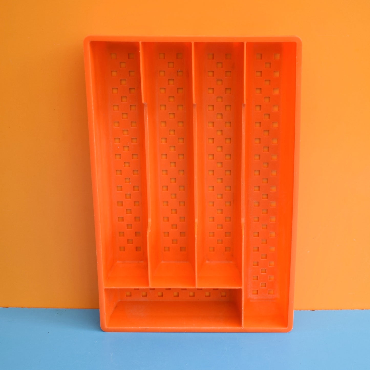 Vintage 1960s Cutlery Tray - Orange