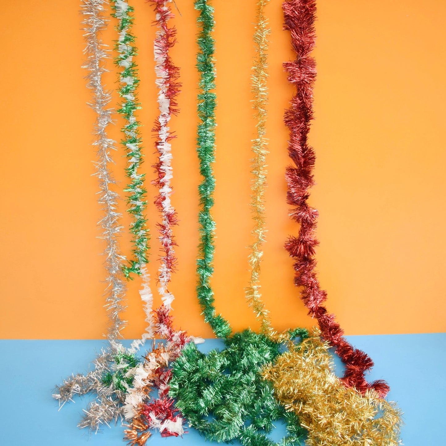 Vintage 1950s Tinsel Foil Garland Decoration - Mixed Groups by Pineapple Retro
