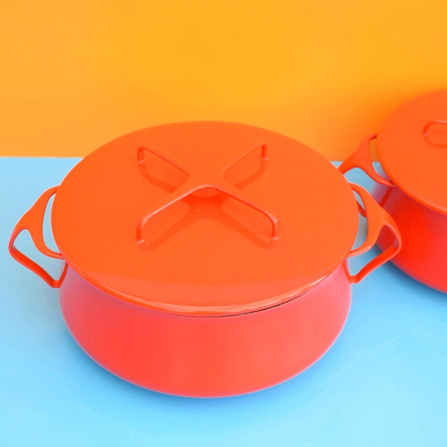 Vintage 1960s Enamel Dansk Kobenstyle Casserole - Quistgaard Design - Red