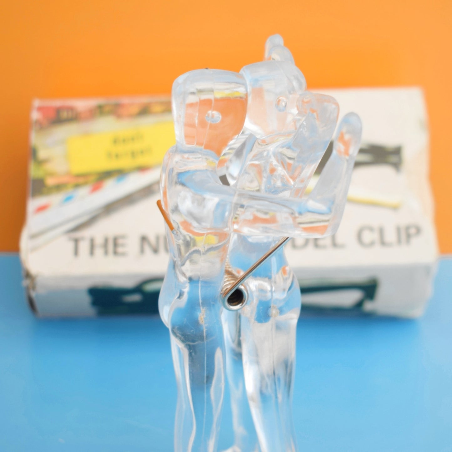 Vintage 1970s Plastic Naked Couple / Nude Model Clip - Very Kitsch