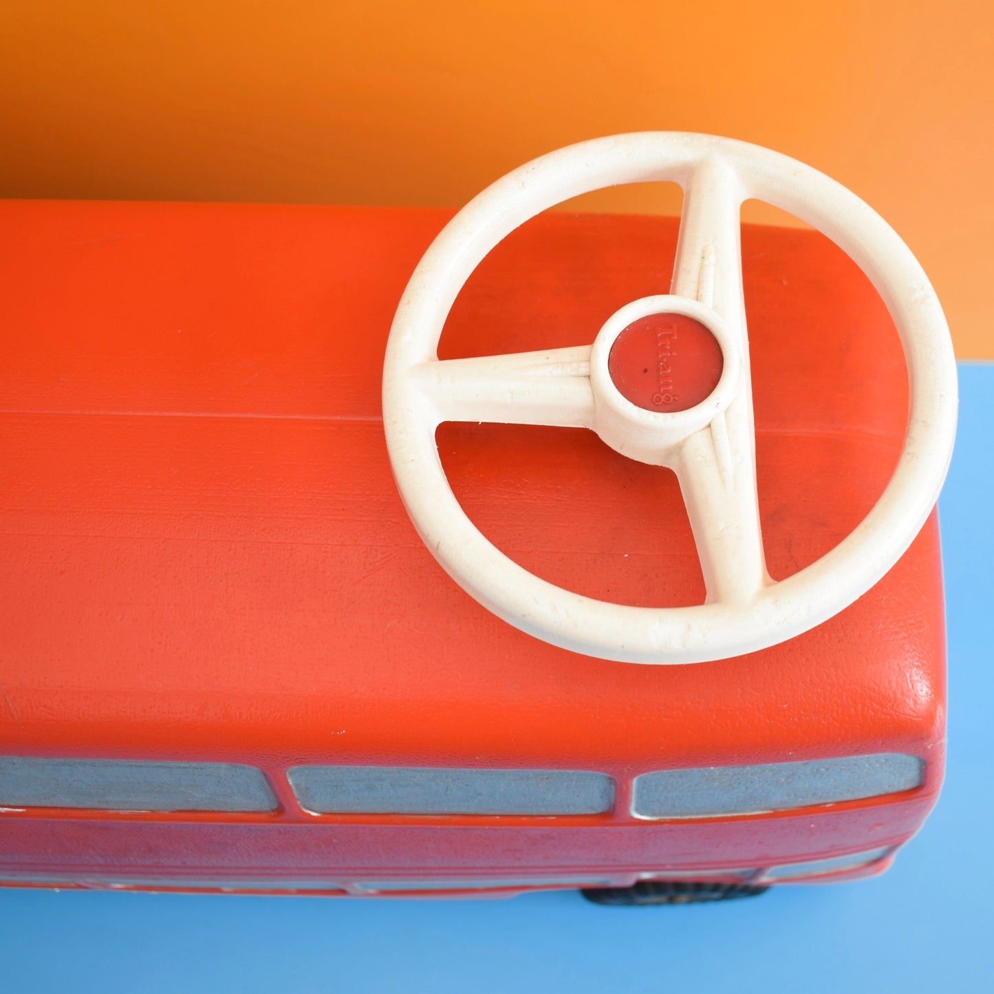 Vintage 1970s Red London Ride On Bus - Triang Toys -Plastic