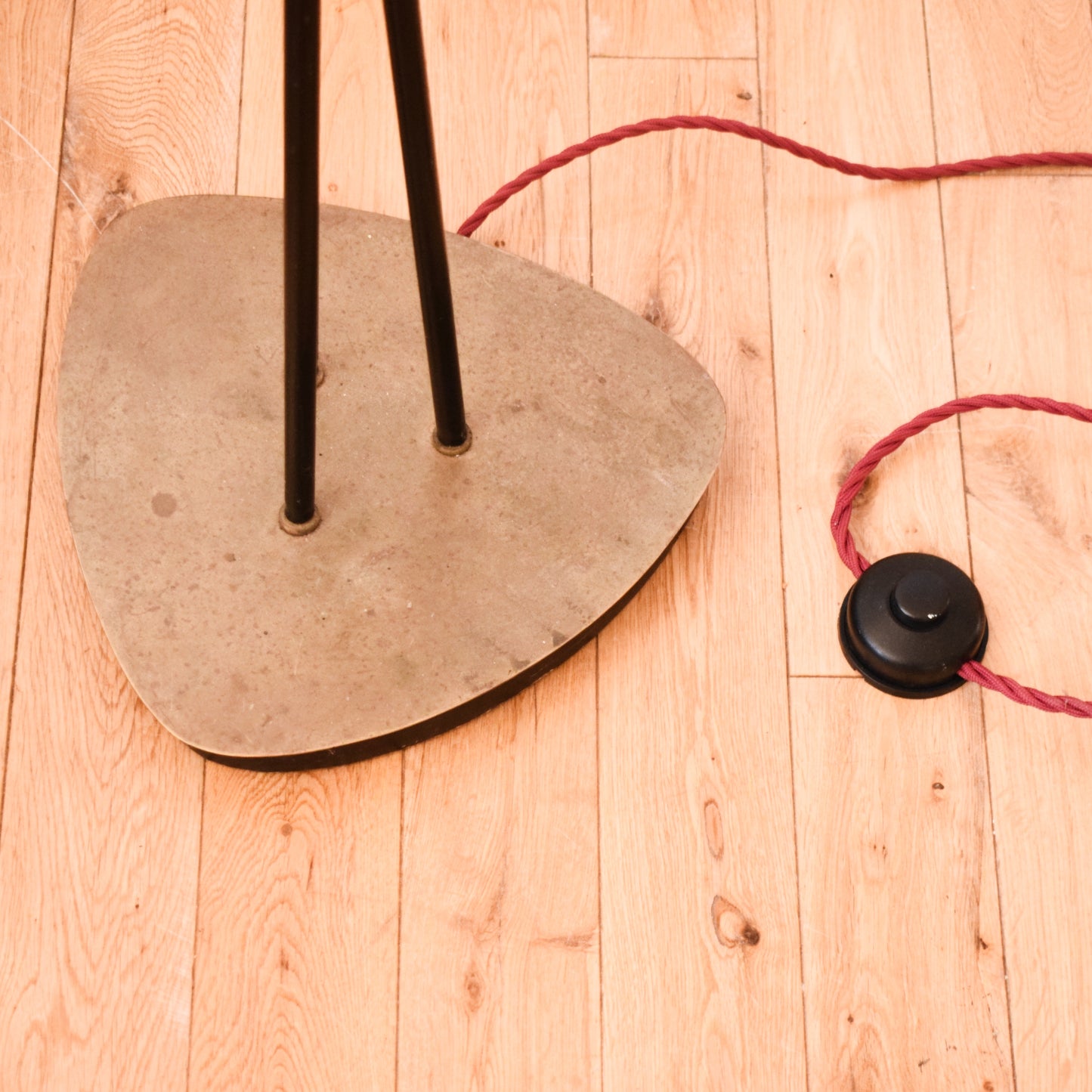 Vintage 1950s Metal Branch Floor Lamp - Fabric Shades