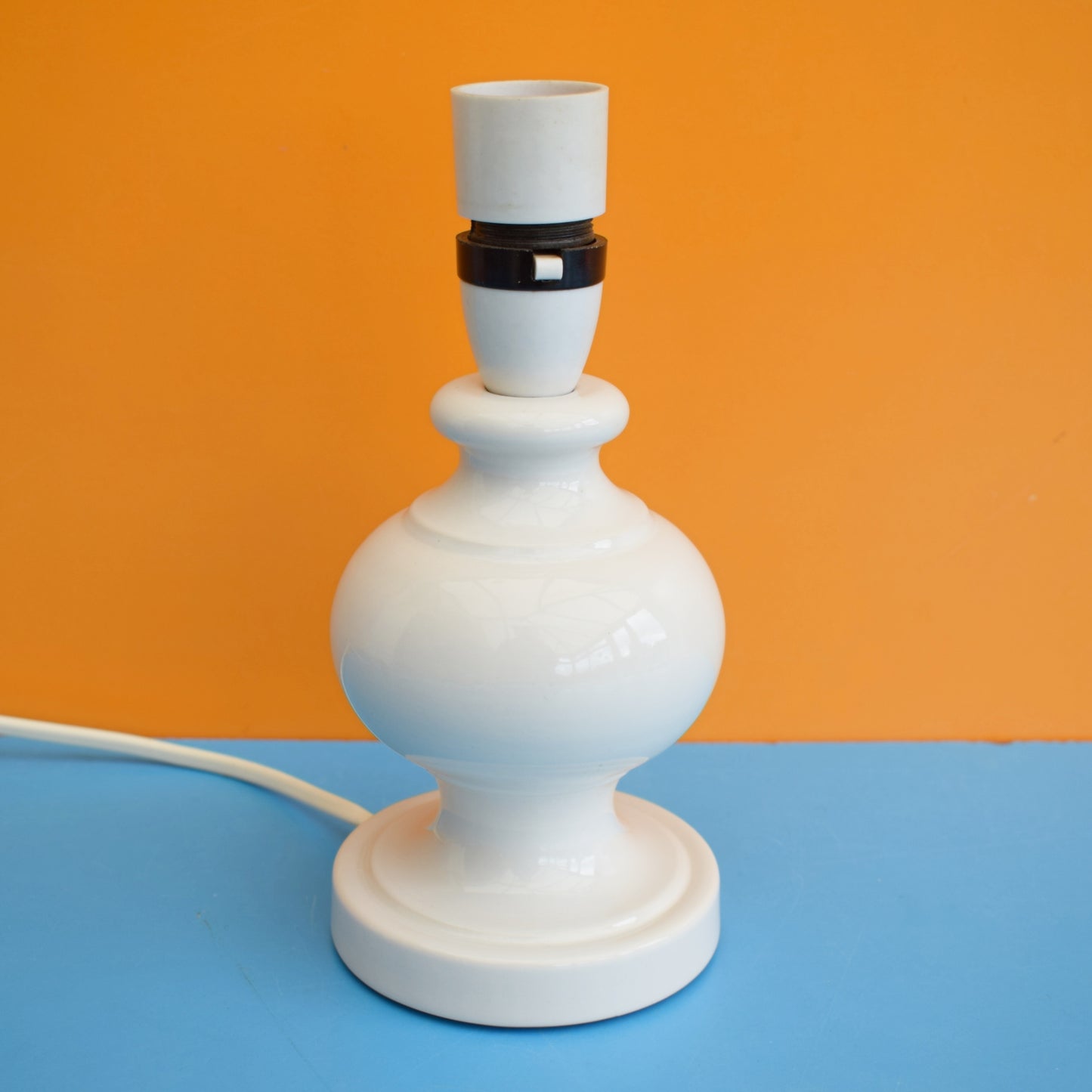 Vintage 1960s Ceramic Lamp - Royal Doulton - White by Pineapple Retro