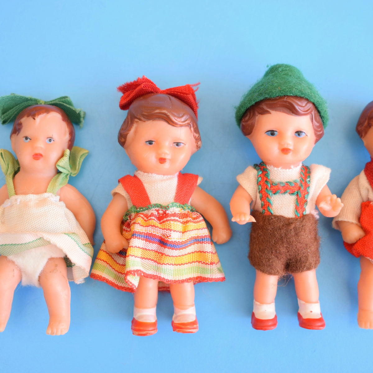 Vintage 1960s Plastic Dolls House Figures - German Ari x4 by Pineapple Retro