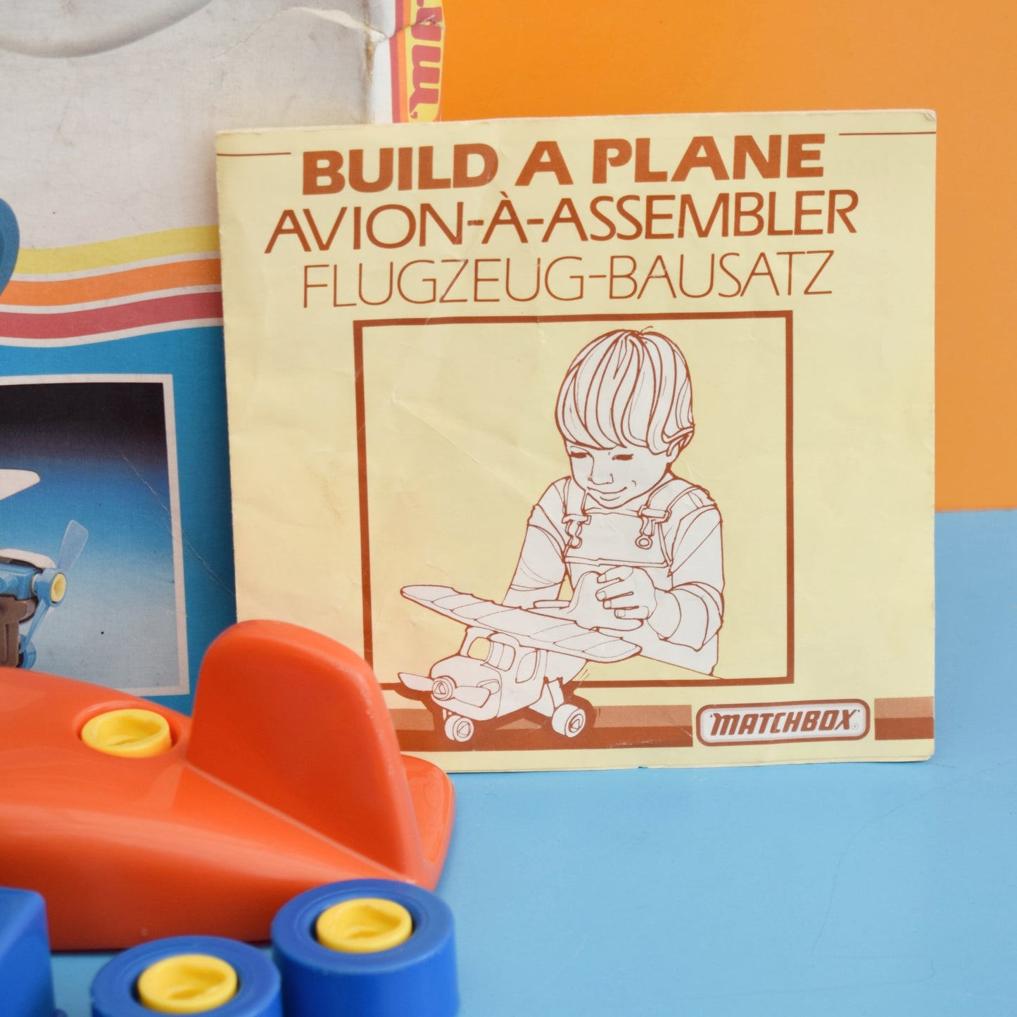 Vintage 1970s Matchbox Build-A-Plane Construction Set - Boxed