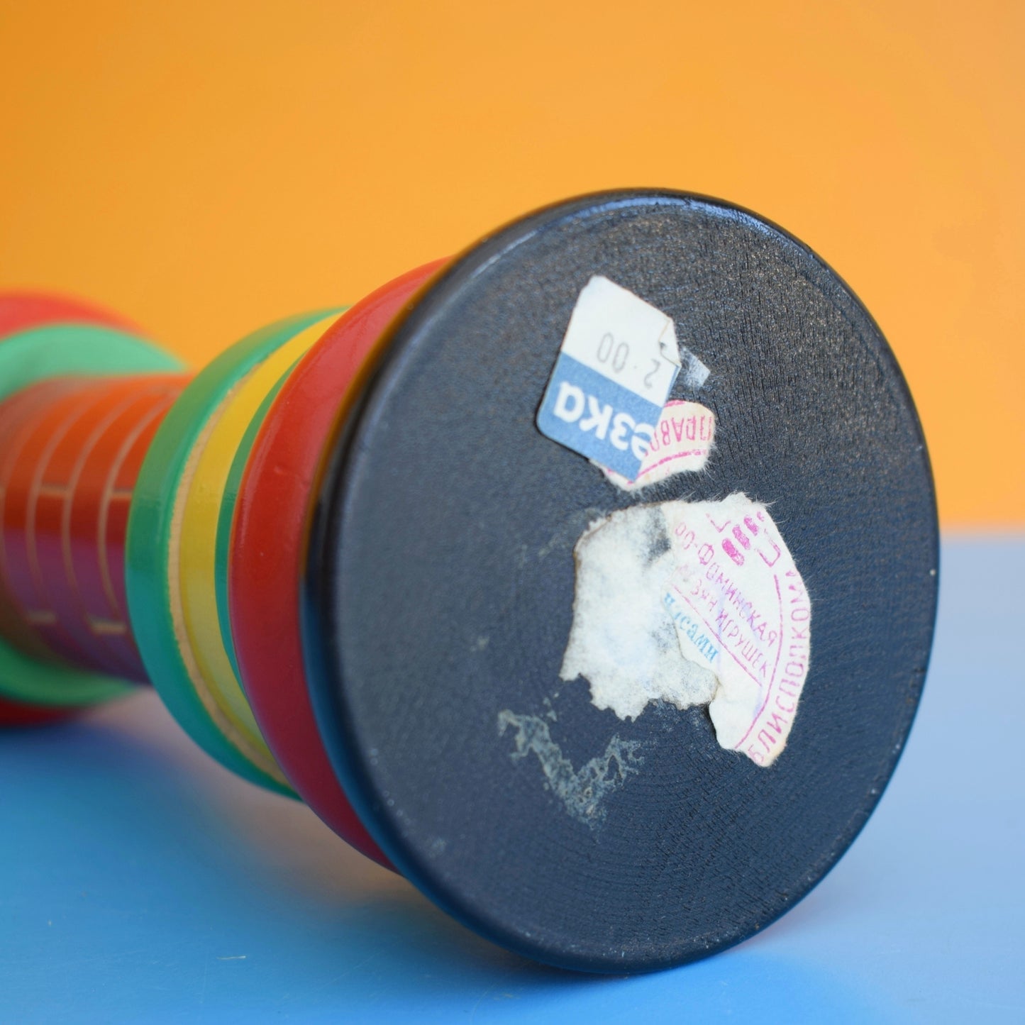 Vintage 1970s Wooden Stacking Russian Clock Tower - Large Ornament