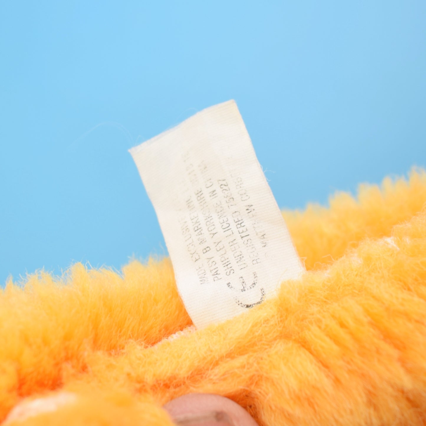 Vintage 1980s Fluffy Sooty Bear Hand Puppet - Yellow