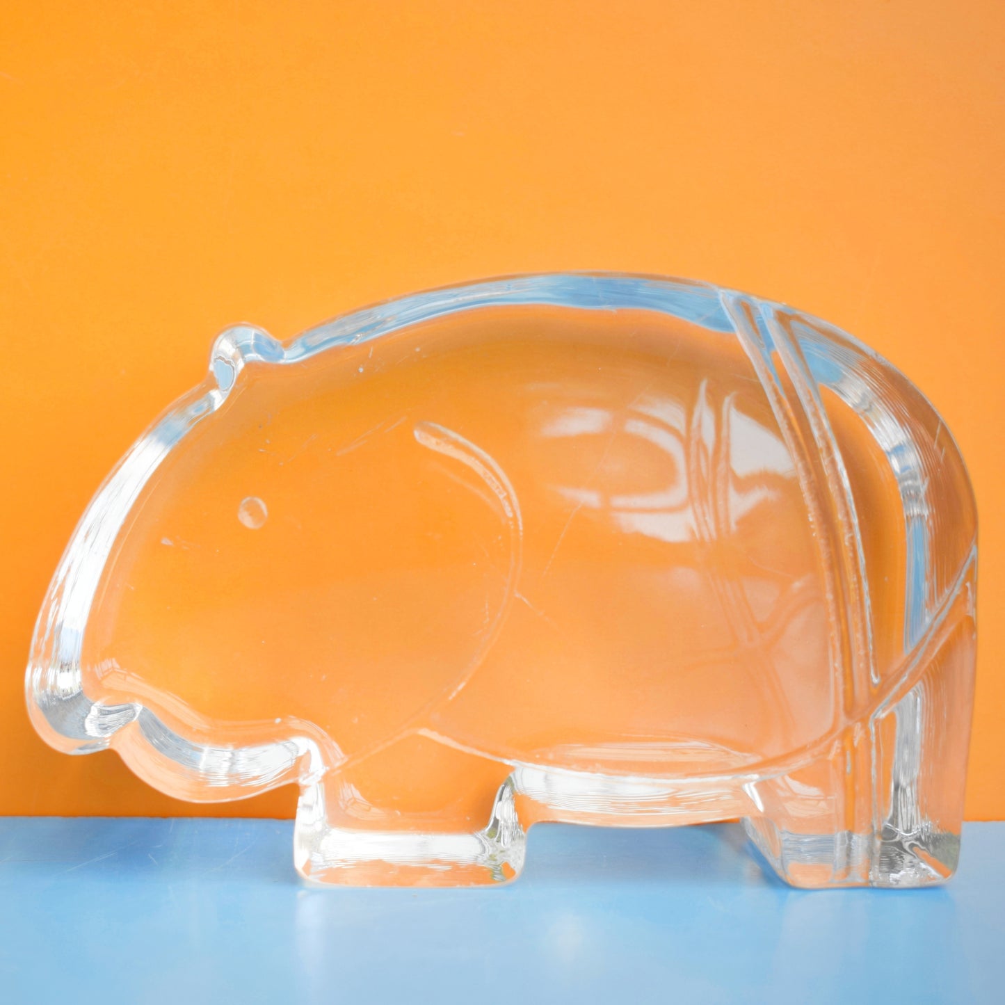 Vintage 1980s Kosta Boda 1982 Series Glass Tapir