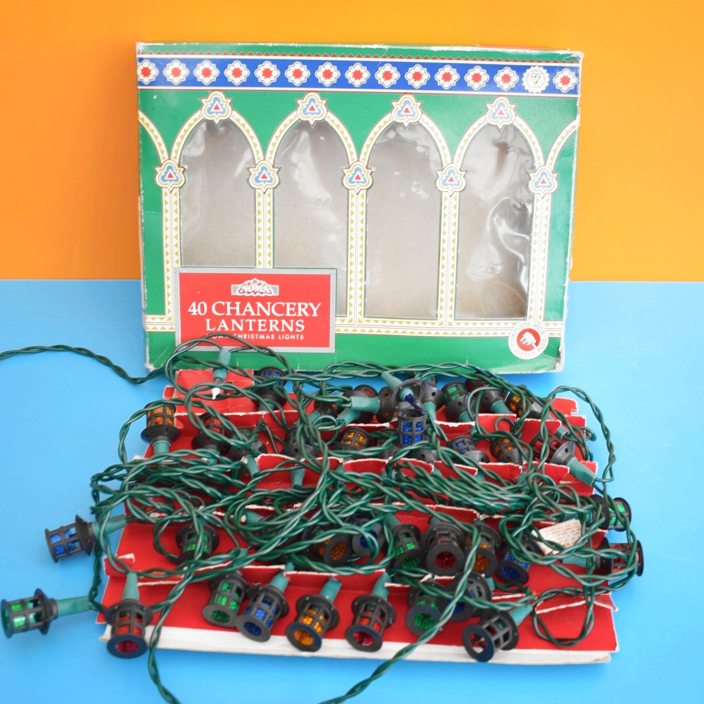 Vintage 1980s Christmas Lights- Nova Chancery Lanterns x40 - Boxed