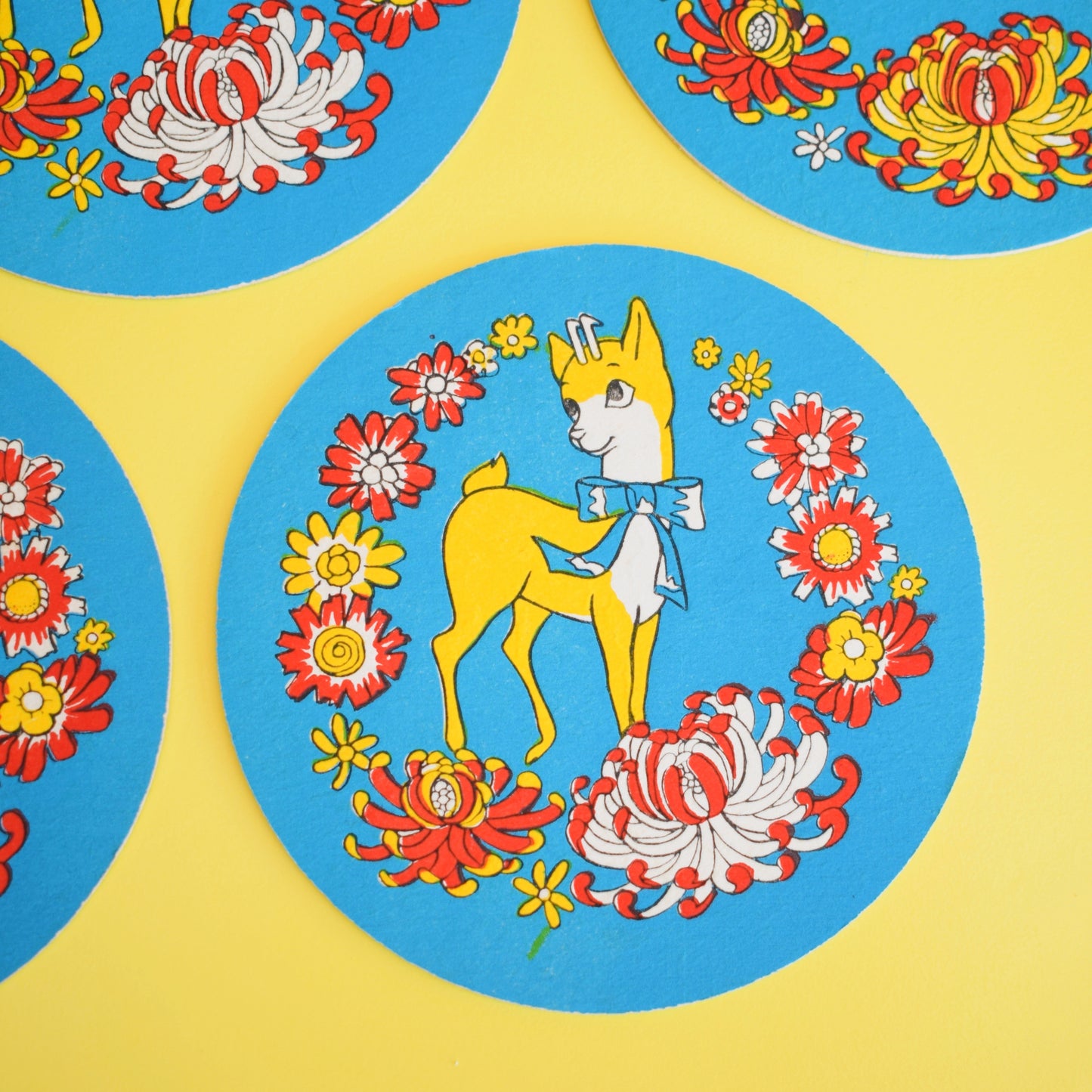 Vintage 1960s Babycham Beer Mats / Drinks Mats / Coasters x8