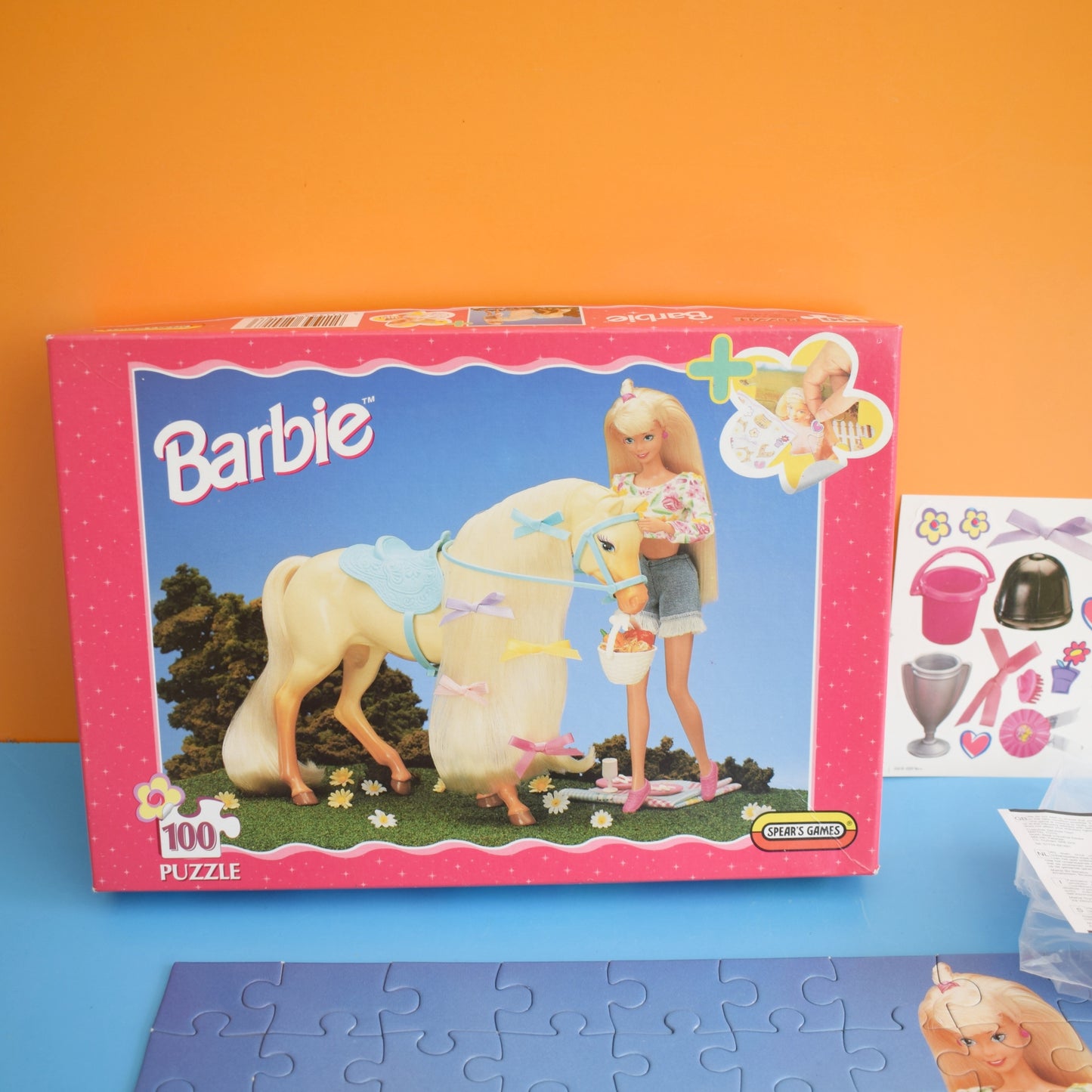 Vintage 1990s Jigsaw Puzzles - Barbie (Boxed With Stickers)