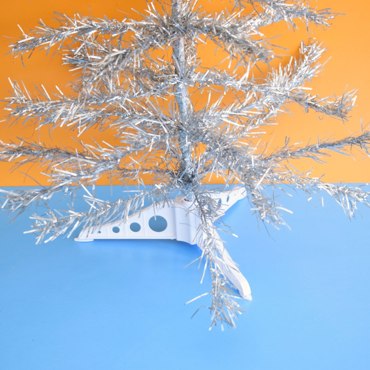 Vintage 1970s Tinsel Christmas Tree - Silver - Tabletop
