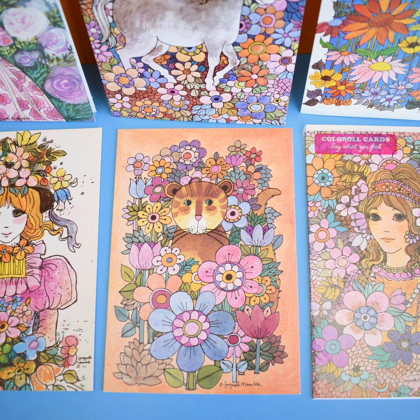 Vintage 1970s Greeting Card Pack - Gwyneth Mamlok Designs x8 Unused