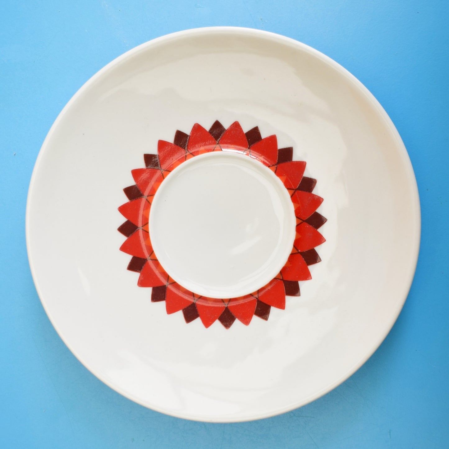 Vintage 1960s Bavarian Bone China Set - Orange Flower Medallion by Pineapple Retro
