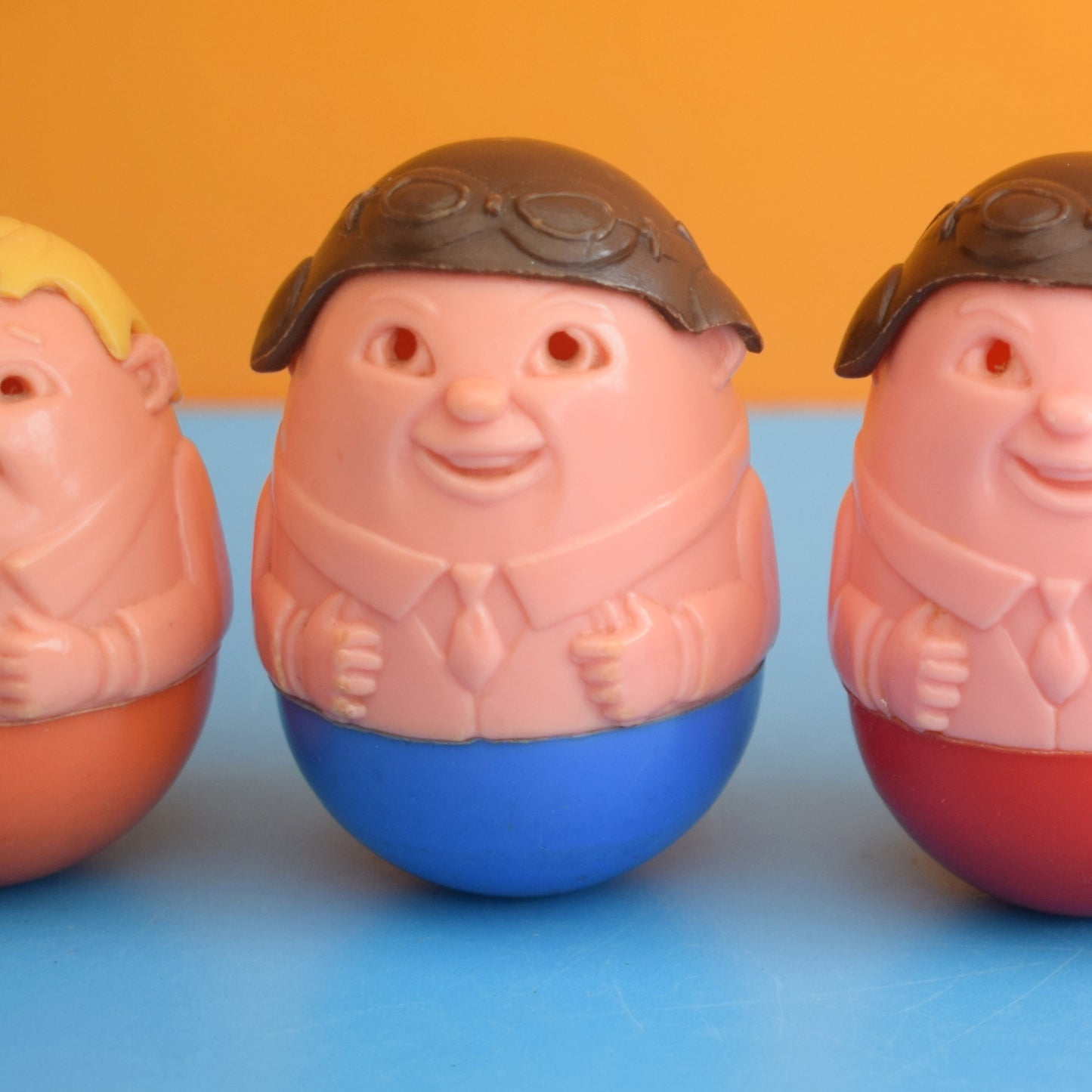 Vintage 1970s kitsch Plastic Weeble Toys / Figures .