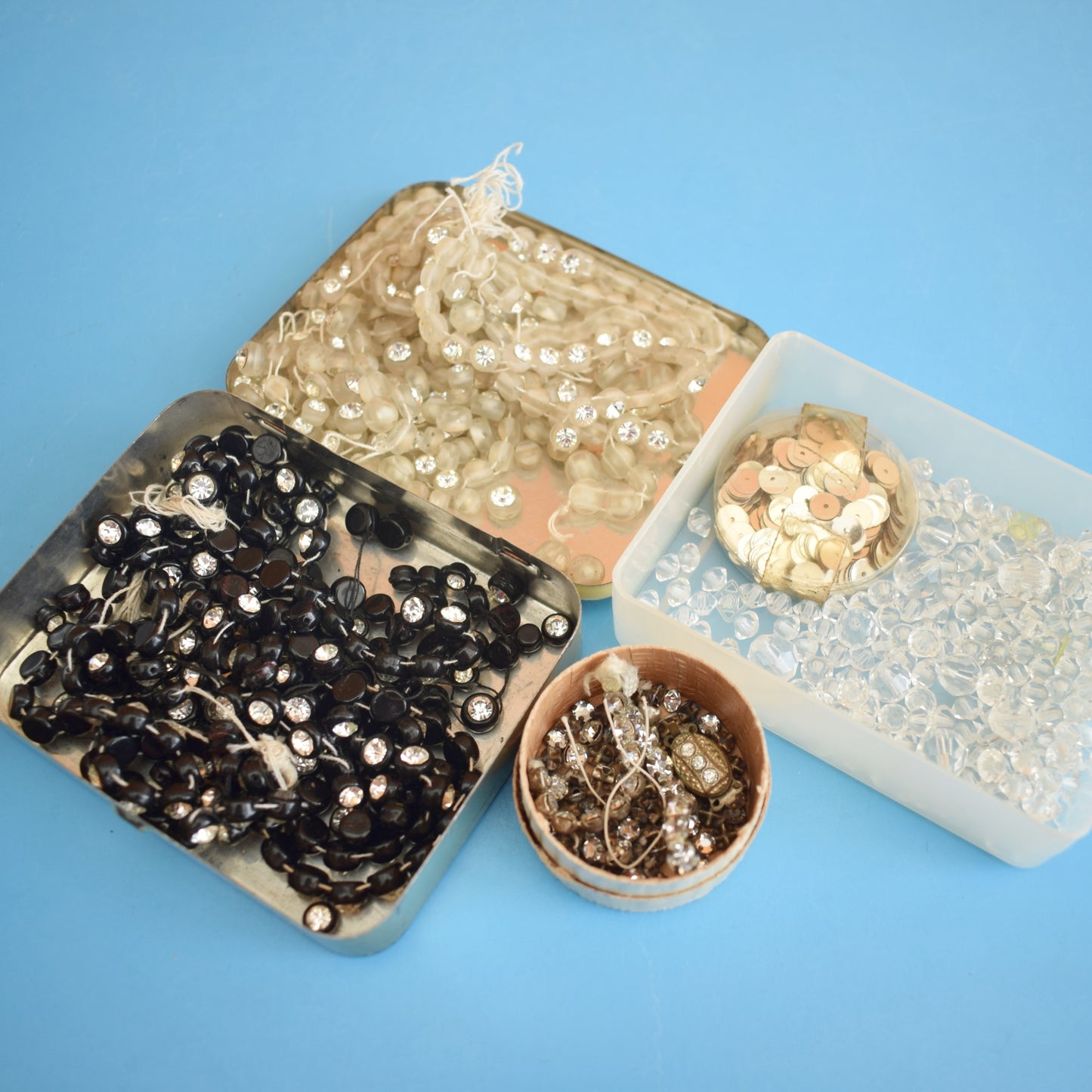 Vintage 1950s Sewing Bits- Rhinestones/ Sequins