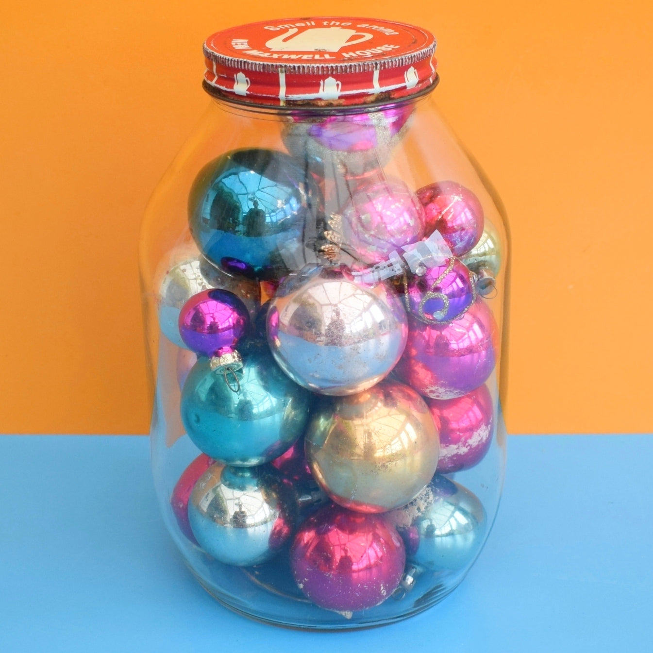 Vintage 1970s / 60s Mixed Quantity Glass Christmas Baubles - Slight Wear