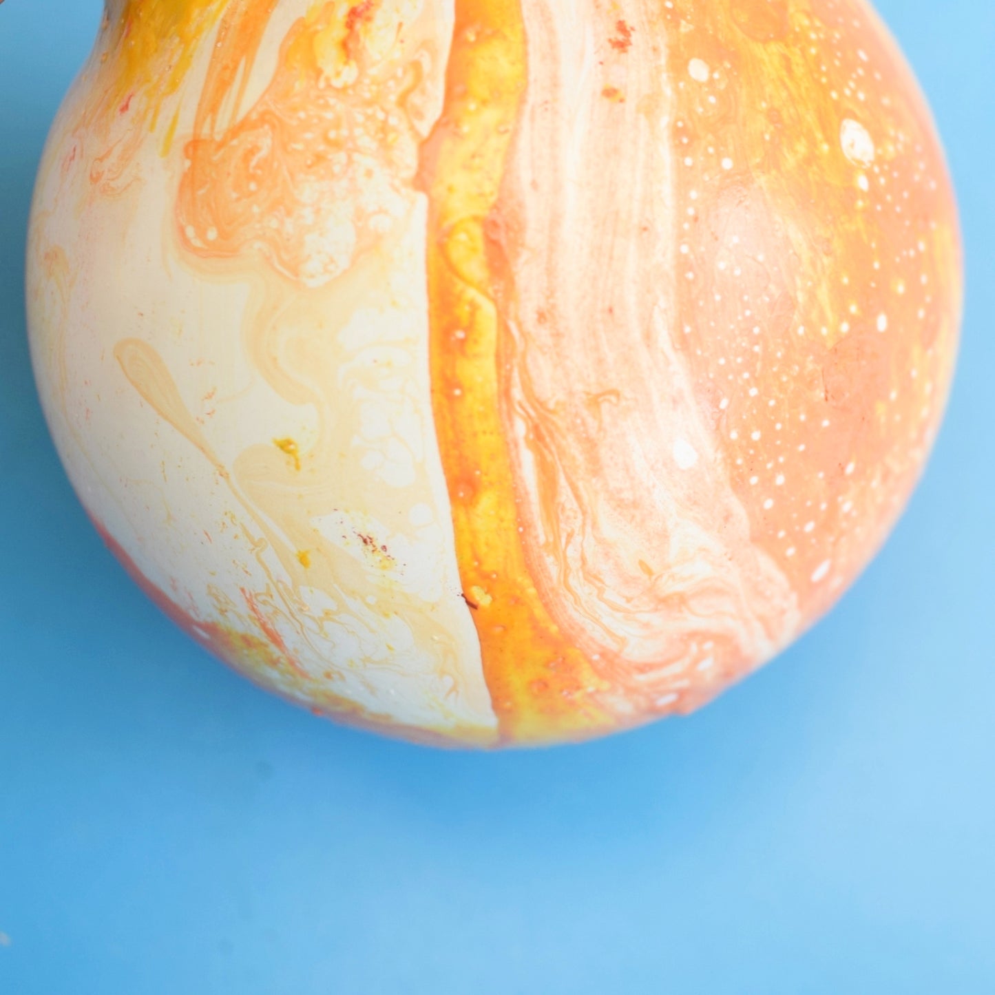 Vintage 1970s Glass Christmas Baubles - Hydro Dipped - Orange & Yellow