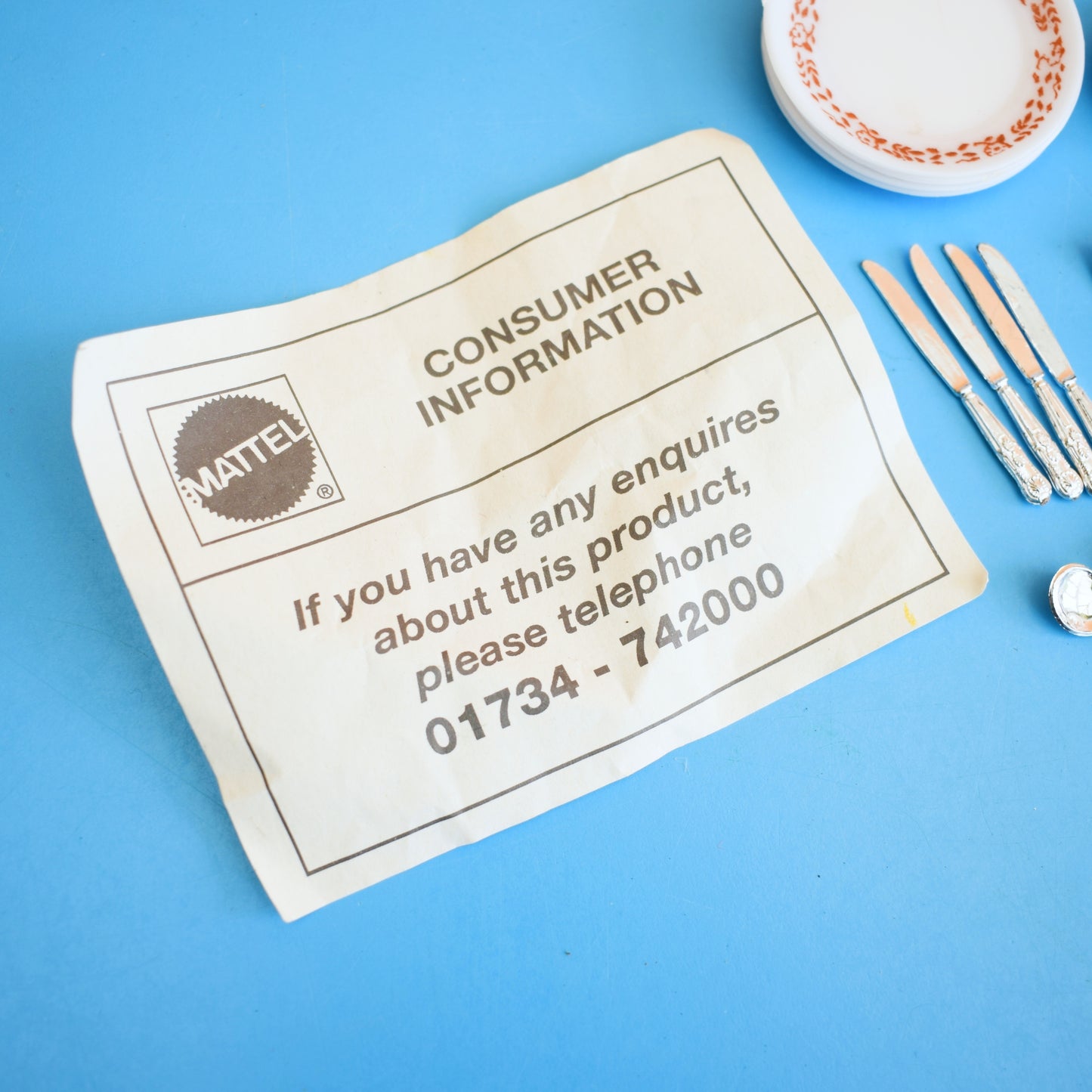 Vintage 1970s Sindy Doll Cutlery / Tableware Eet