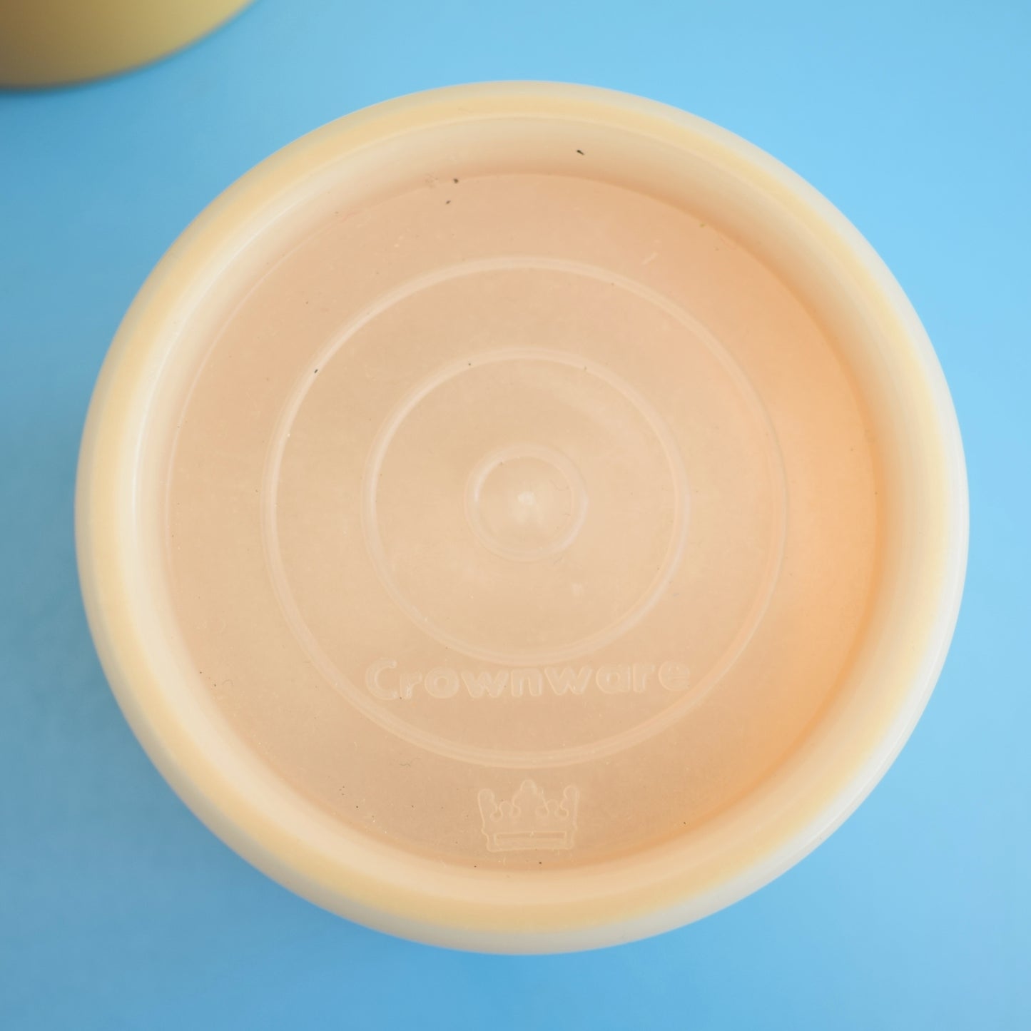 Vintage 1970s Plastic Tupperware Style Containers - Yellow - Crownware