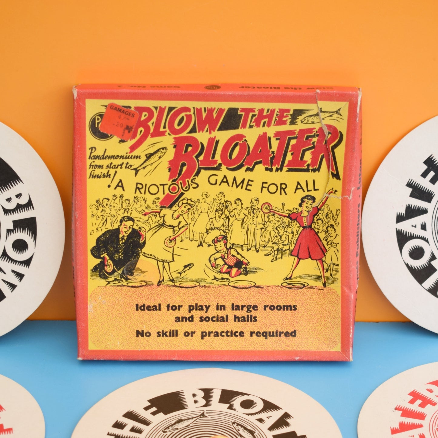 Vintage 1940s Mini Games - Pin U Right , Tiddlywinks , Blow The Bloater
