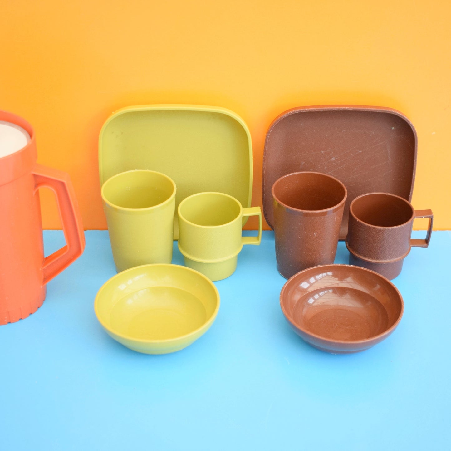 Vintage 1970s Tupperware Kids Party Set- Cups, Mugs, Plates, Bowls