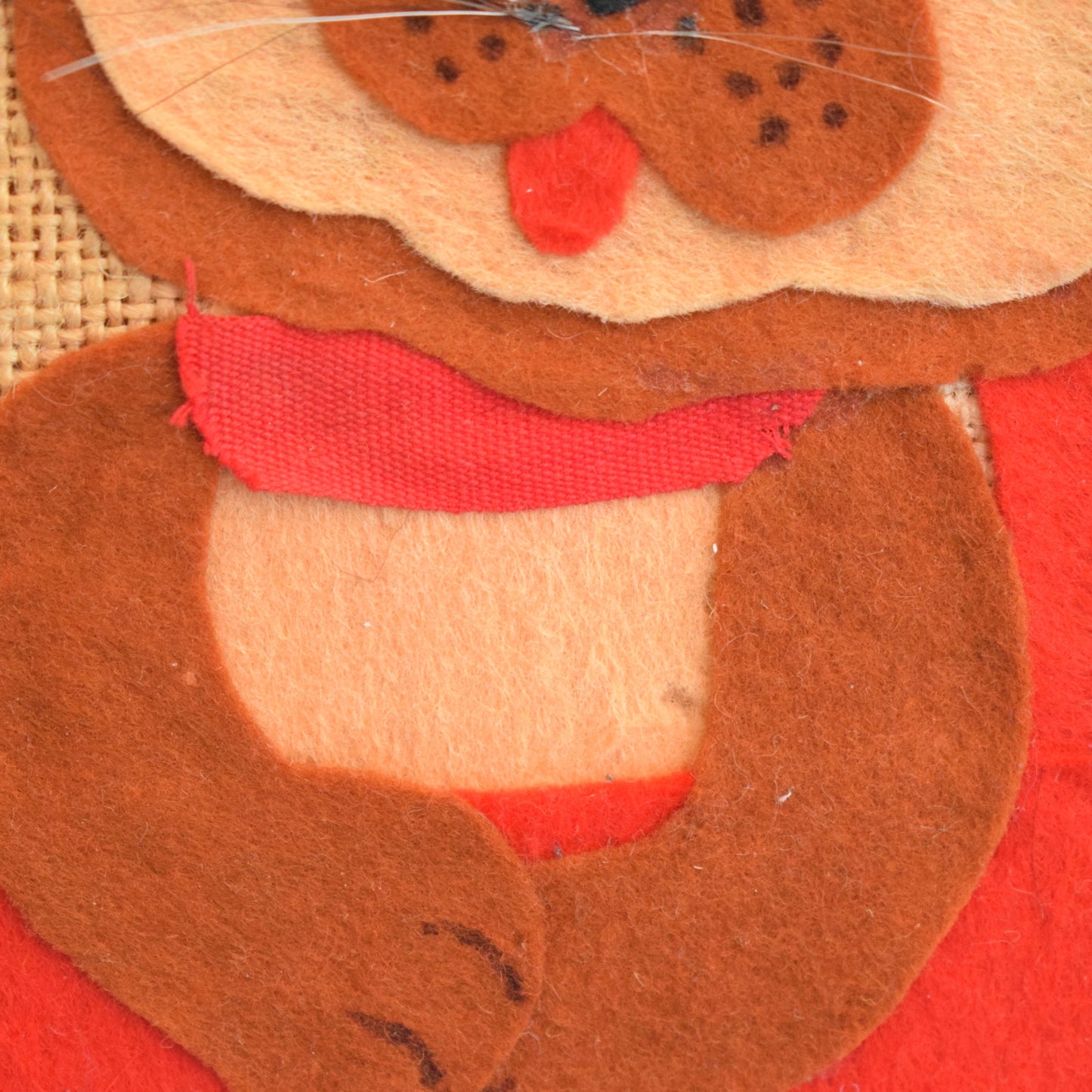 Vintage 1960s Felt Collage / Picture - Cats / Kittens by Vintage