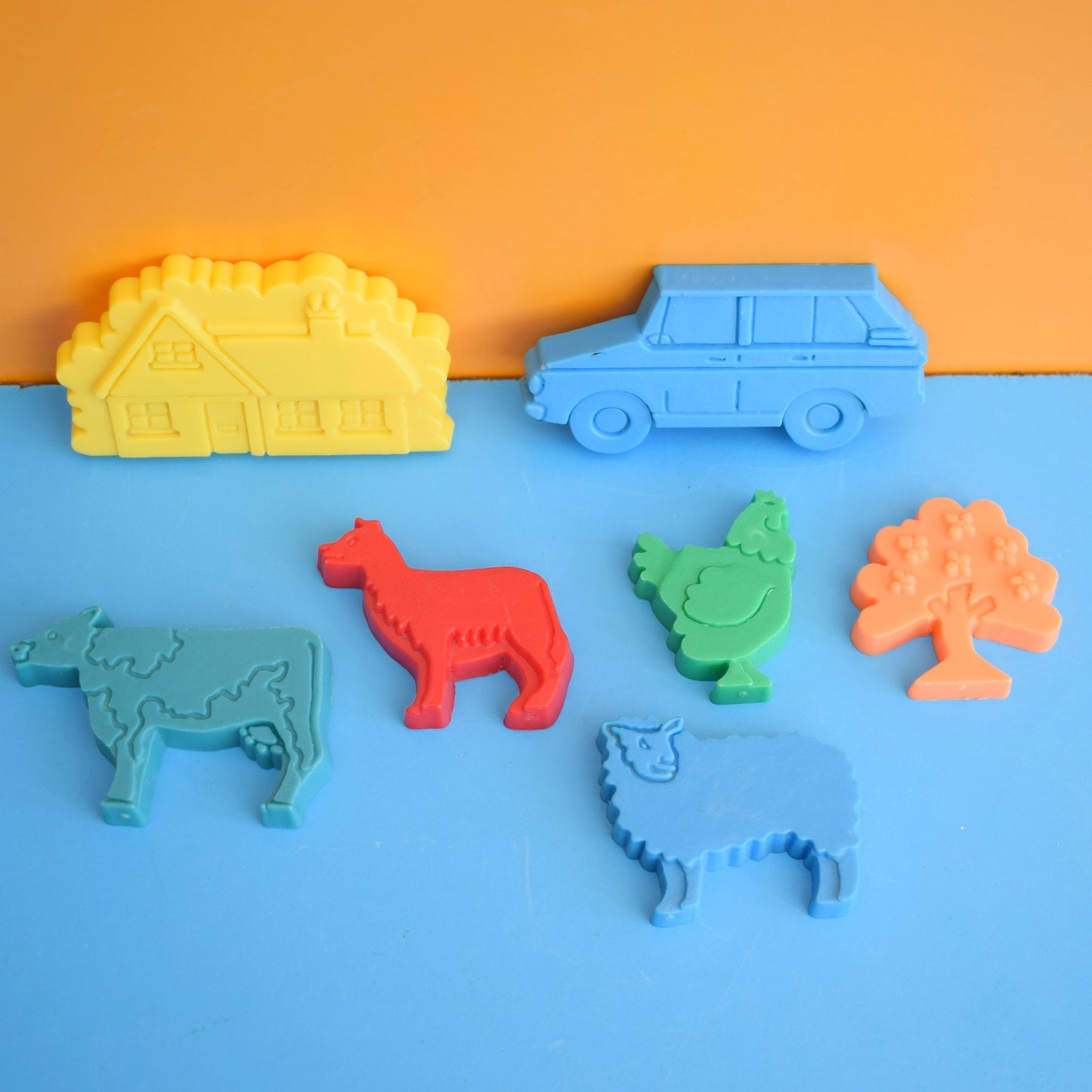 Vintage 1980s Farmyard Magnets x7