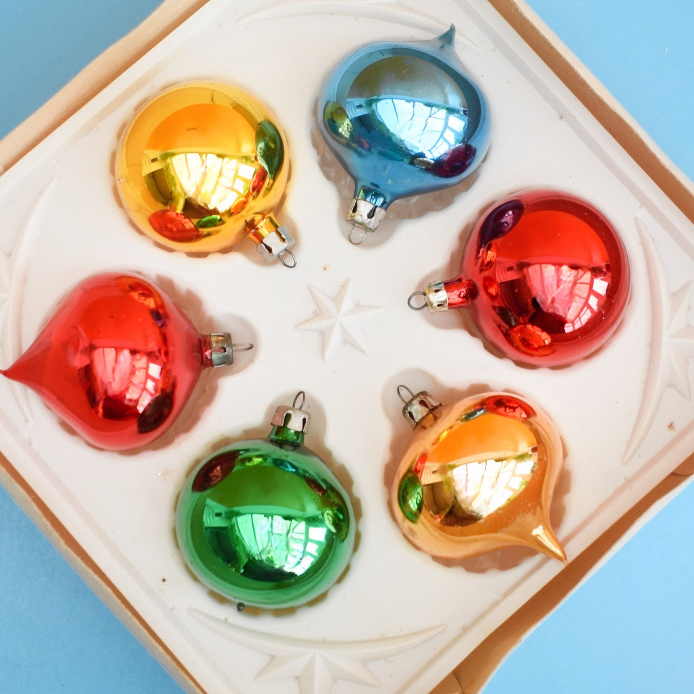 Vintage 1970s Glass Christmas Baubles - Boxed