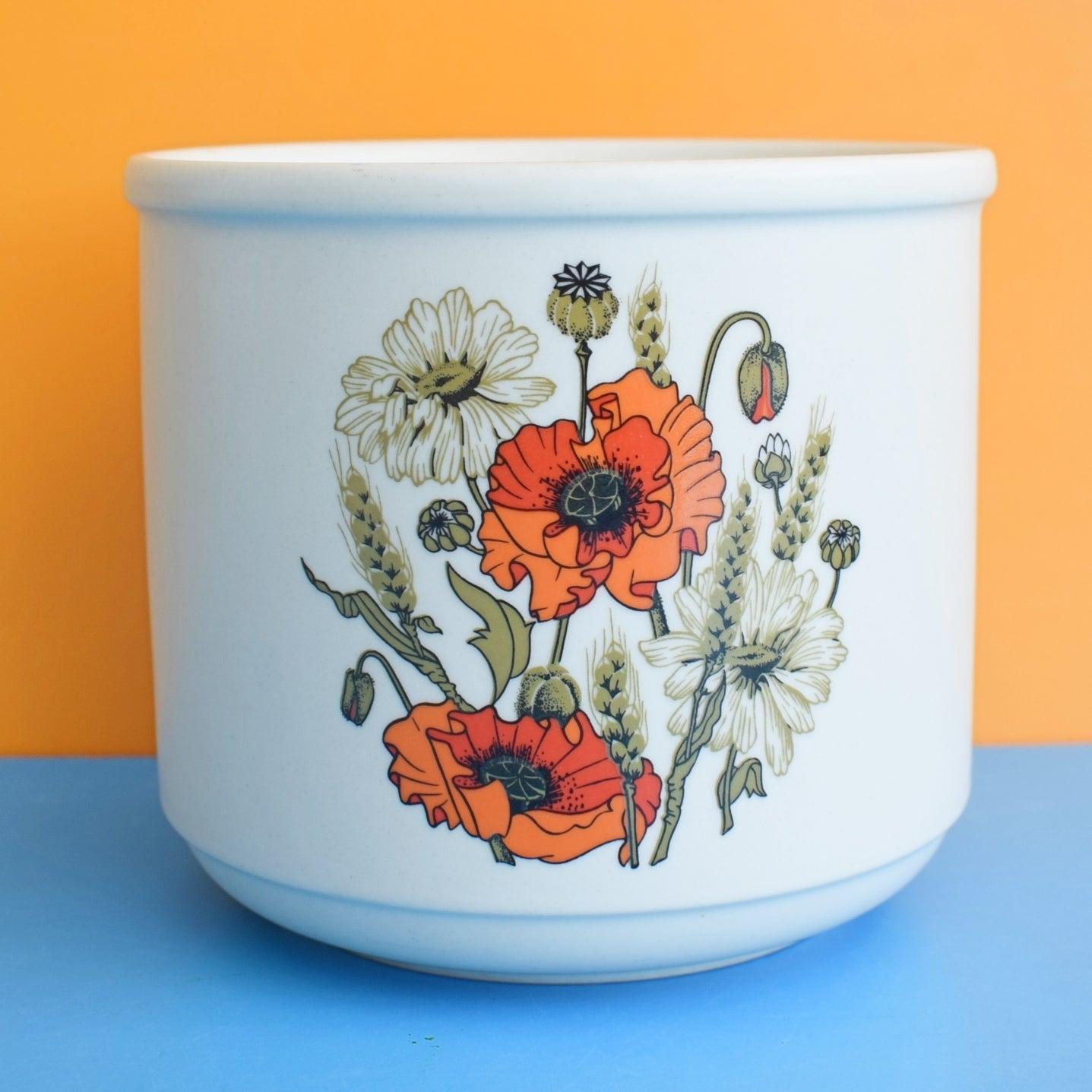 Vintage 1970s J&G Meakin Poppy Plant Pot - Rare