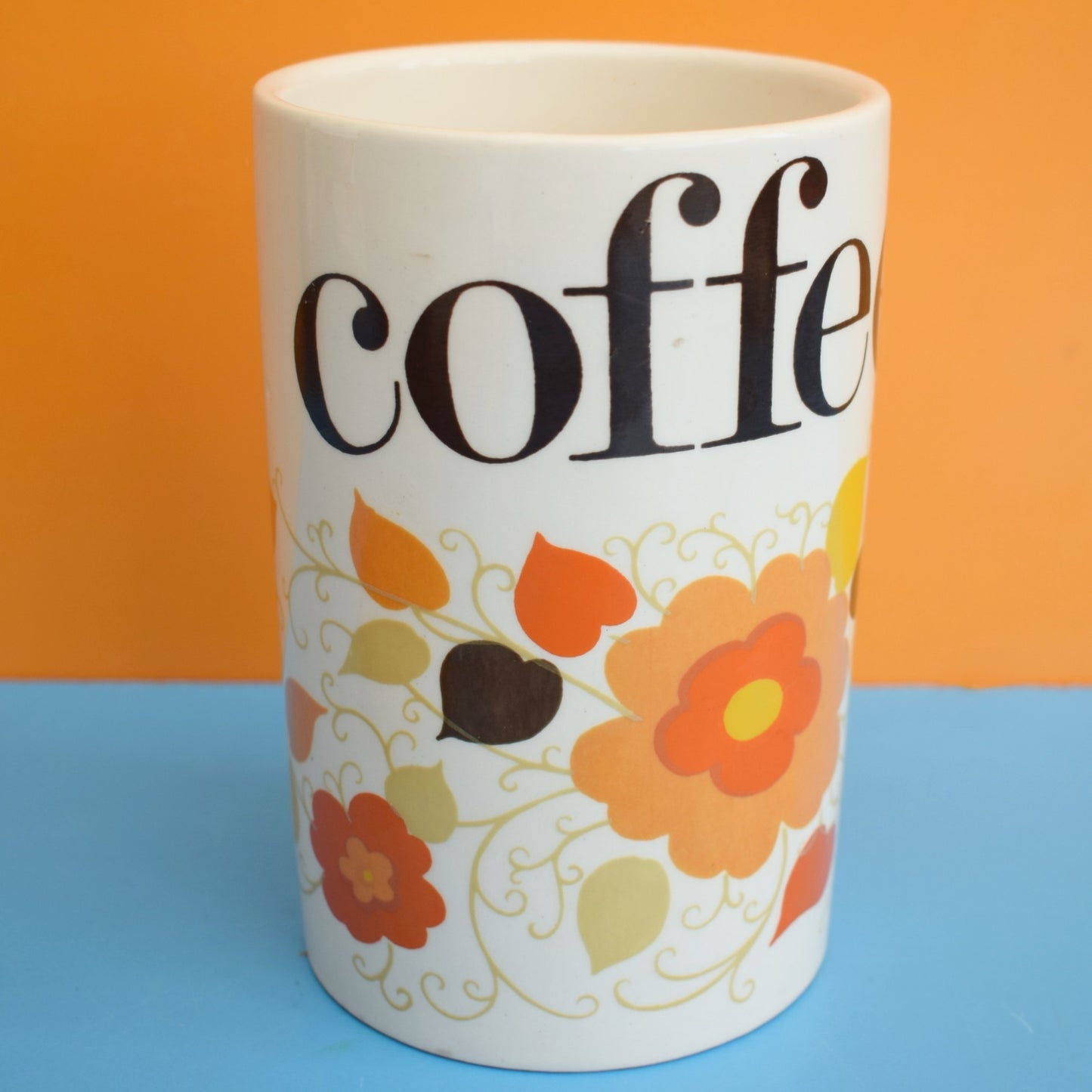 Vintage 1960s Crown Devon Ceramic Jar - Flower Power - Coffee by Pineapple Retro