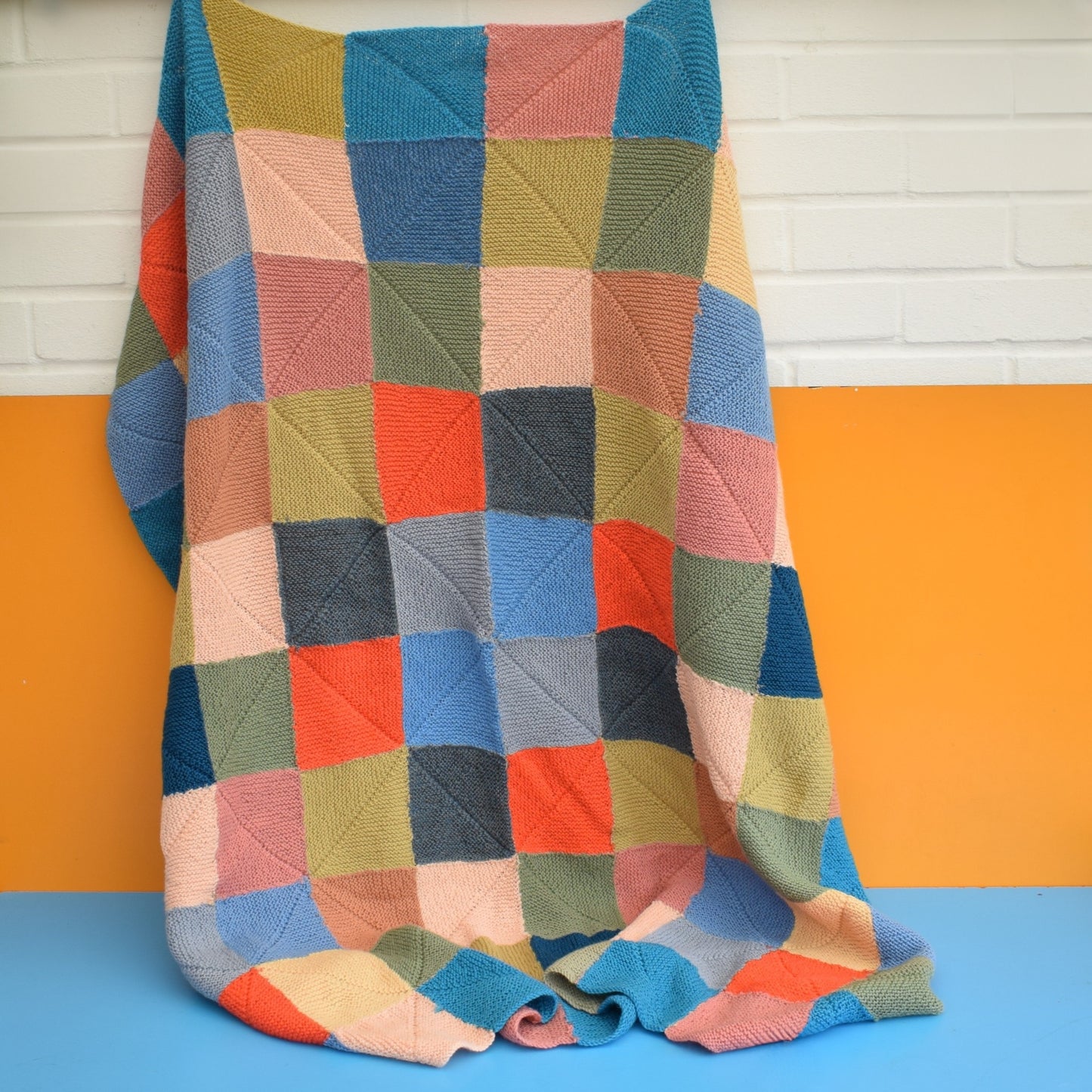 Vintage 1970s Crochet Blanket / Throw - Various Colours .