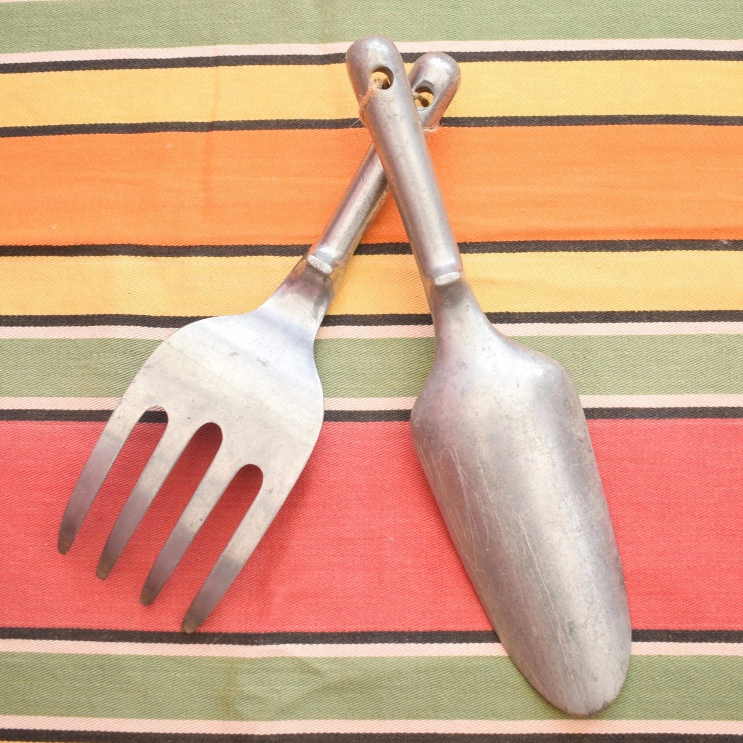 Vintage 1960s Hand Tools - Garden Hand Fork / Trowel - Aluminium - Masta Struk by Pineapple Retro