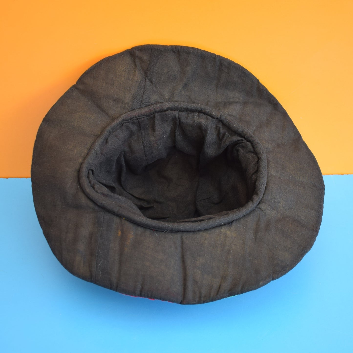 Vintage 1990s Velvet Patchwork Hat- Festival Style