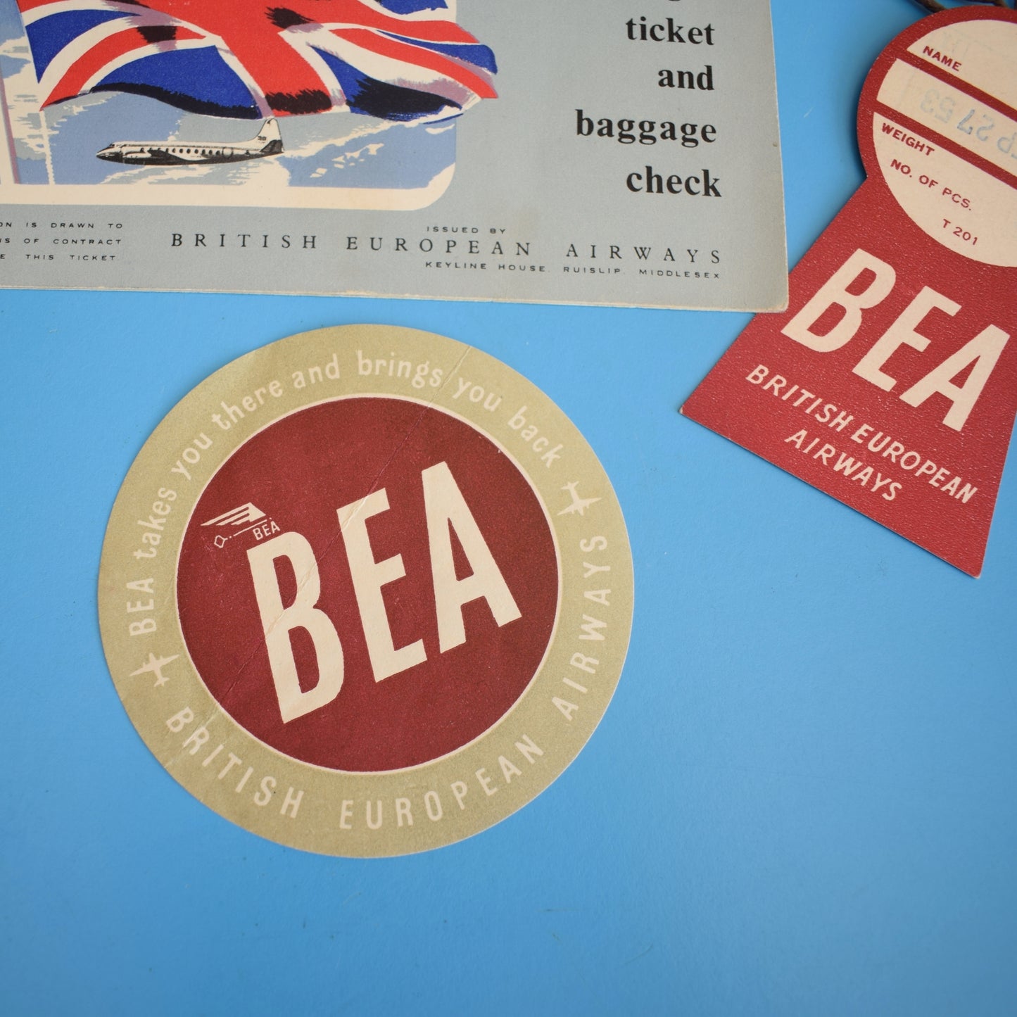 Vintage 1970s Flight Ephemera - BEA / SAS / BA - Travel / Planes