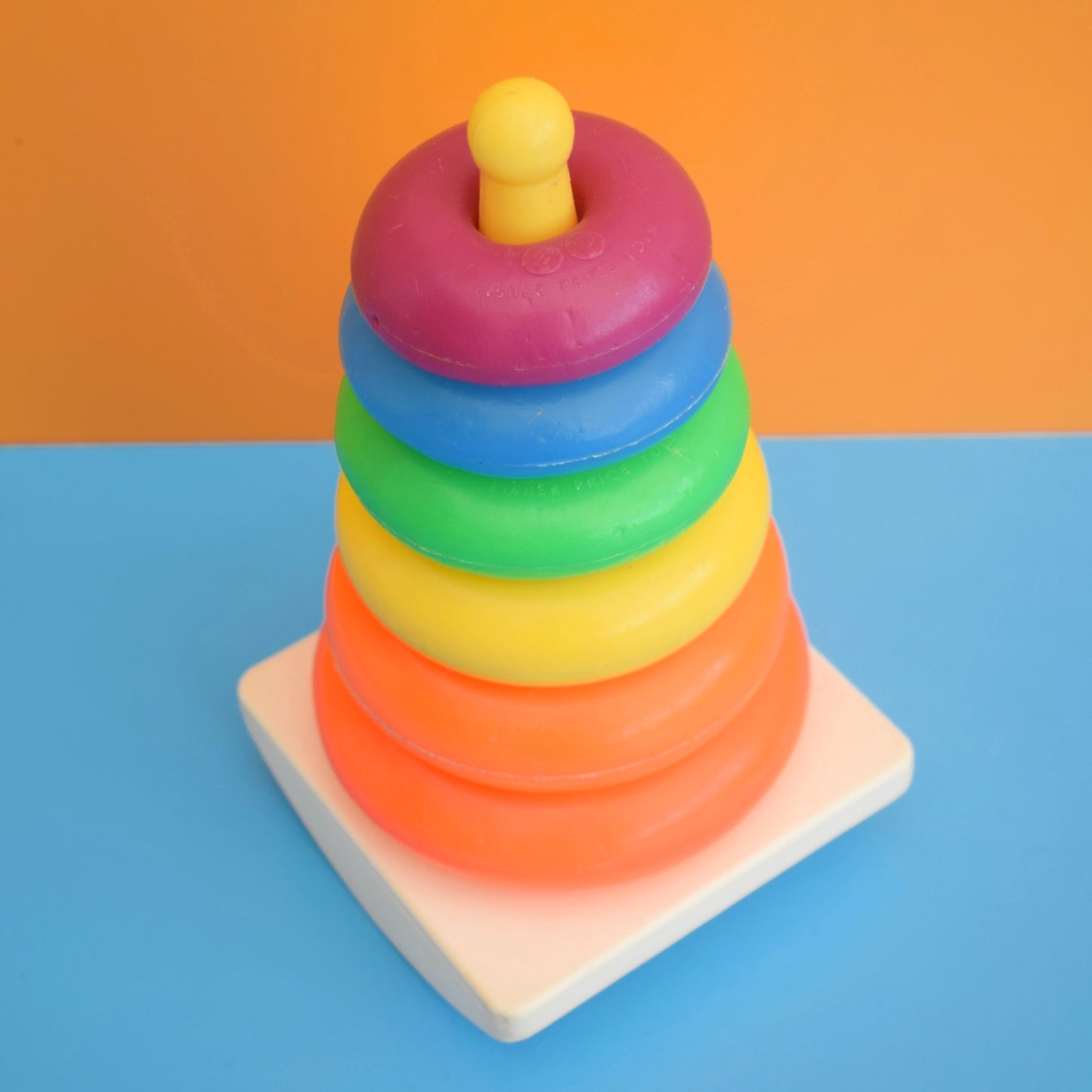 Vintage 1970s Fisher Price Stacking Rings- Rainbow .