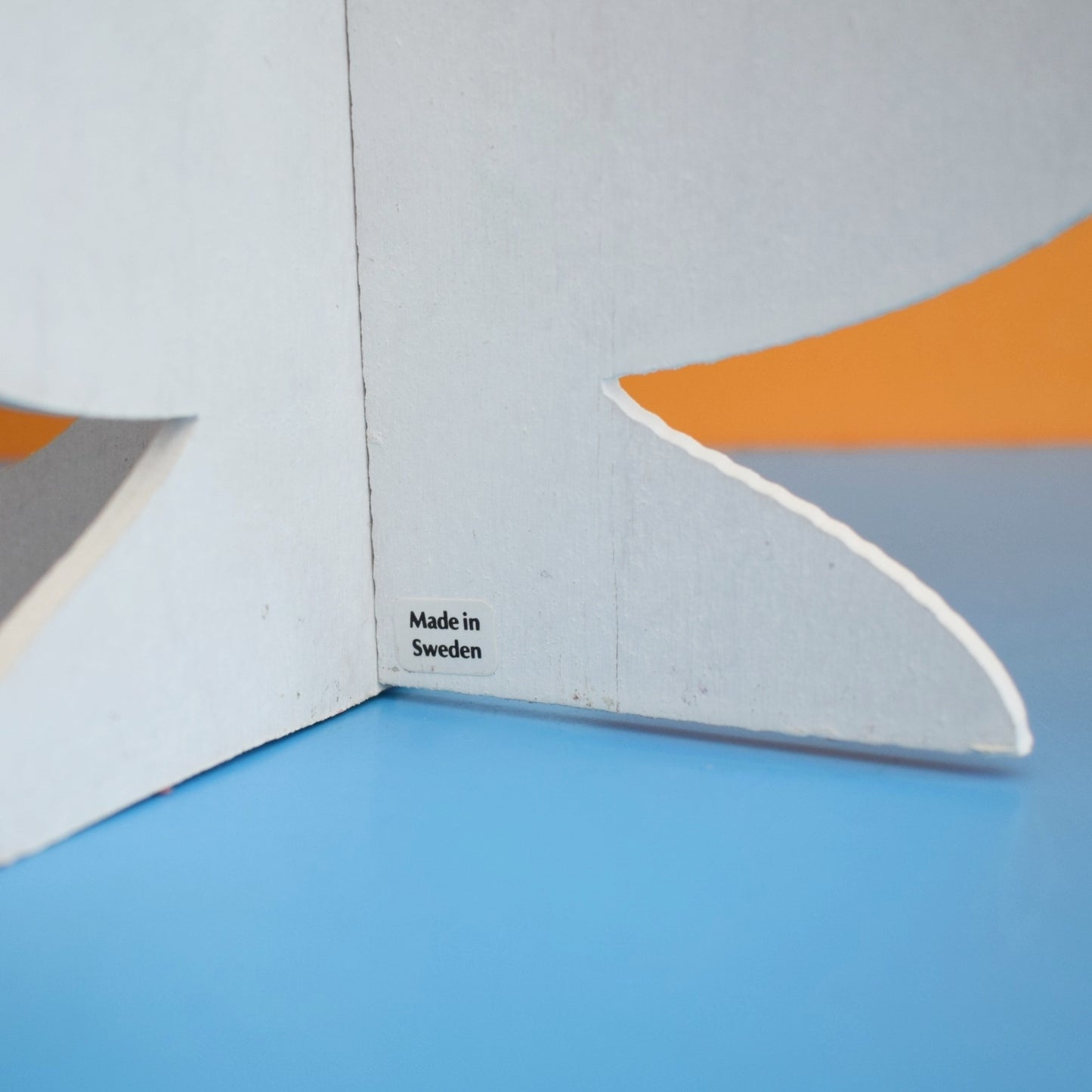 Vintage 1970s Swedish Wooden Christmas Tree Candle Holder - White