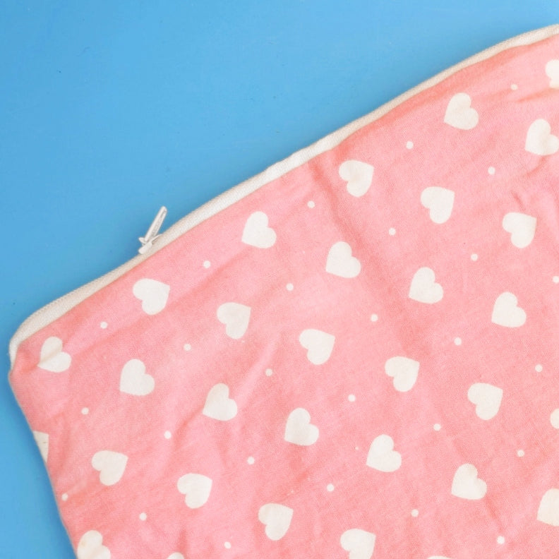 Vintage 1960s Wash Bags - Pink Heart/ Floral
