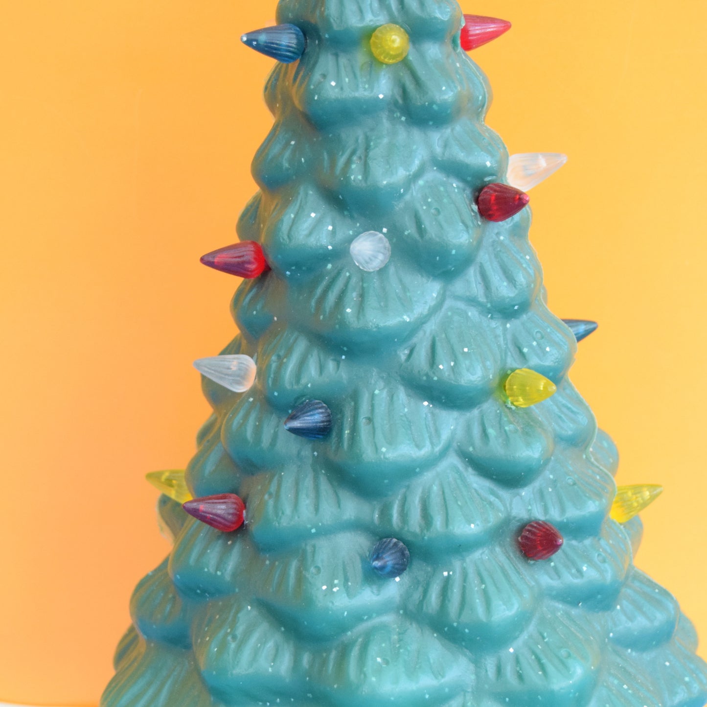 Vintage 1970s Plastic Christmas Tree Lamp - Rainbow Flame Bulb