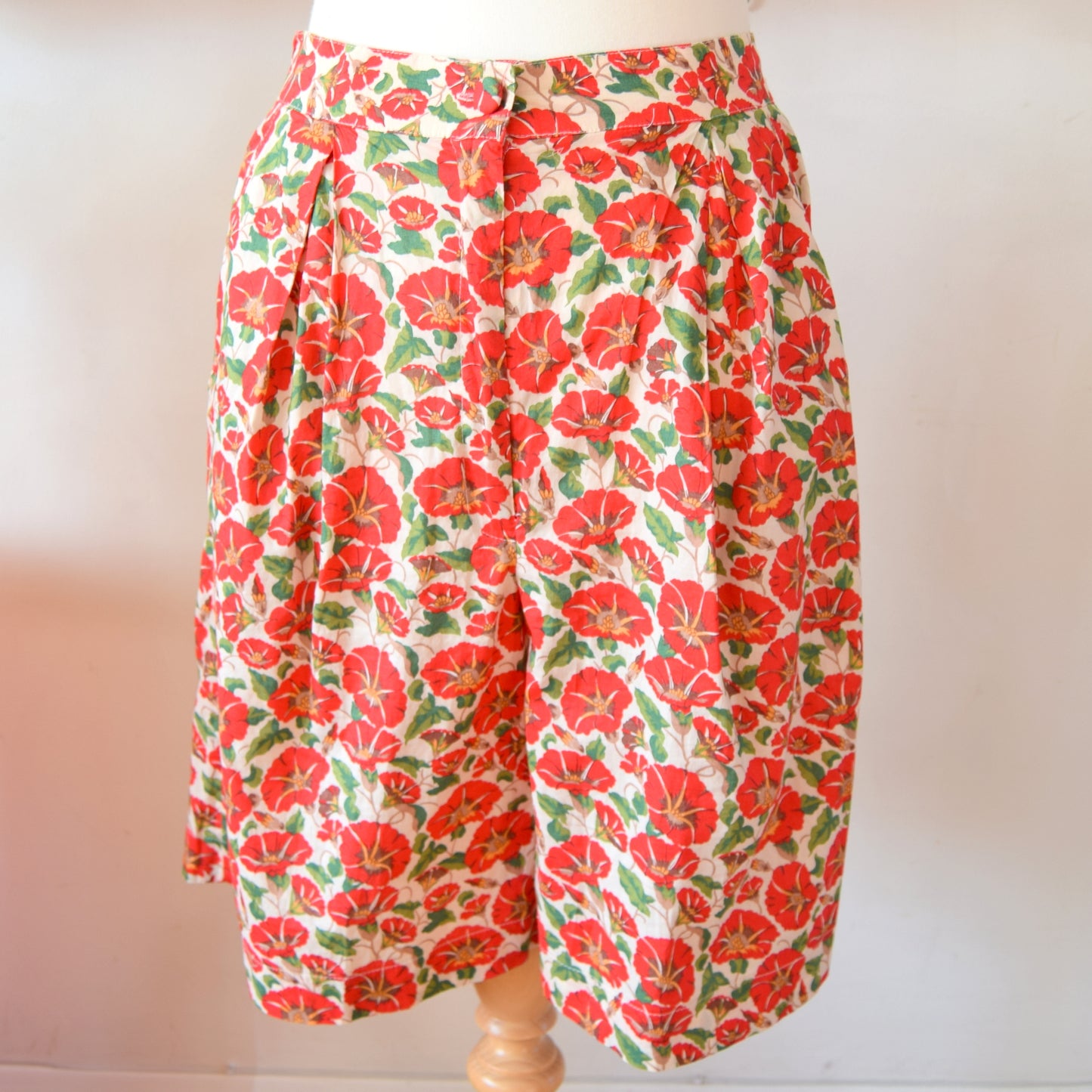 Vintage 1980s Cotton Two Piece - Liberty - Nasturtium Print - Size 14