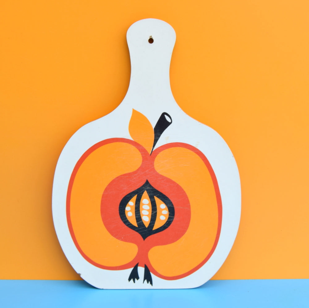 Vintage 1970s Apple Chopping Board - Apple Orange