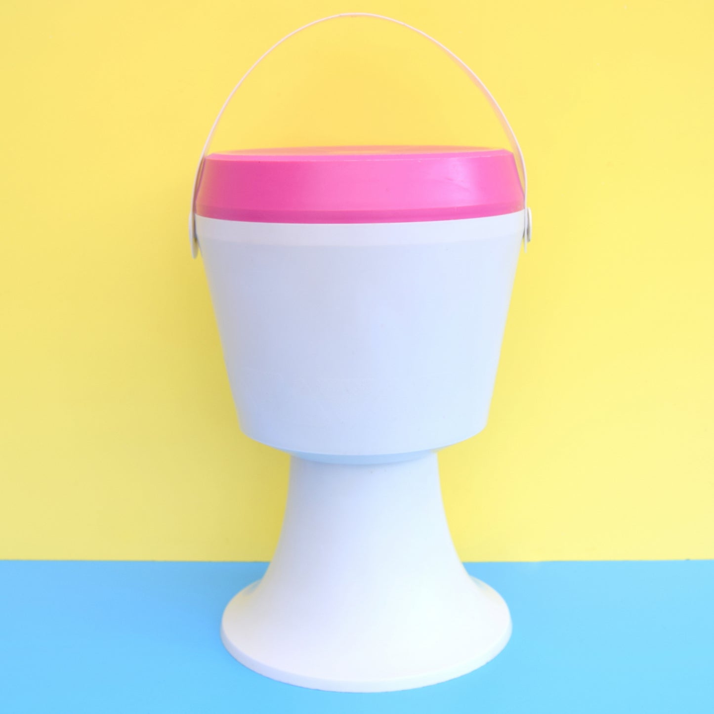 Vintage 1970s Sewing / Hobby Box / Stool - Space Age Plastic - Pink