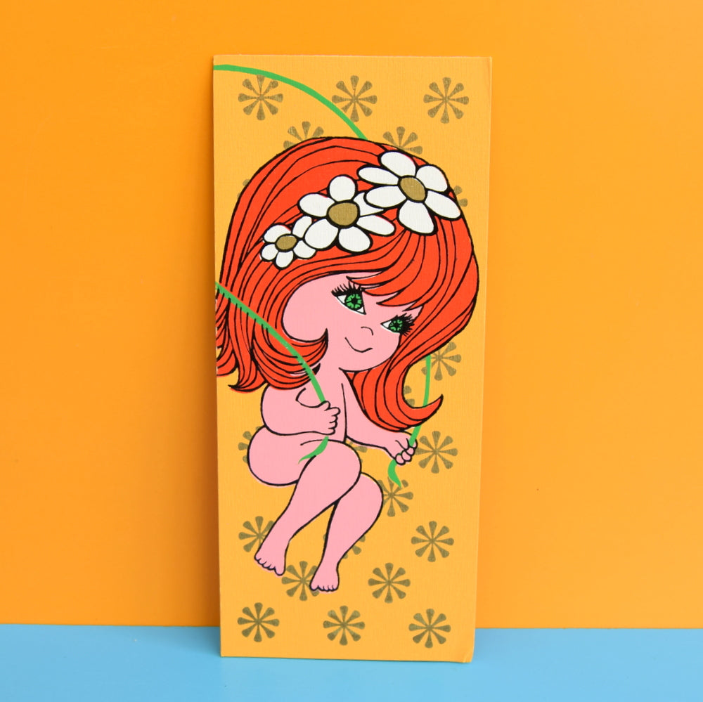 Vintage American 1970s Greeting Card - Swing - Yellow