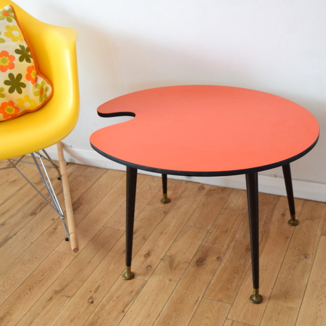 Vintage Formica Large Palette Coffee Table - Black / Orange