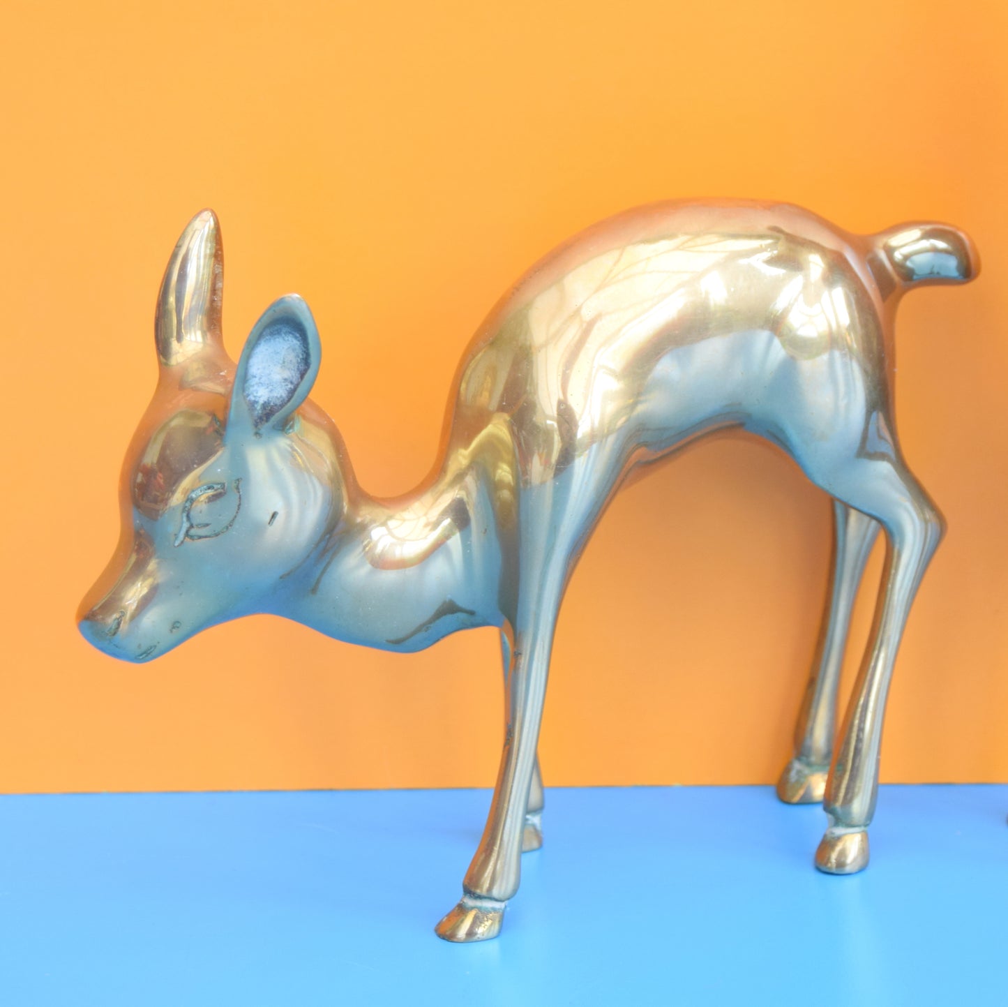 Vintage 1960s Kitsch Brass Bambi Deer Pair