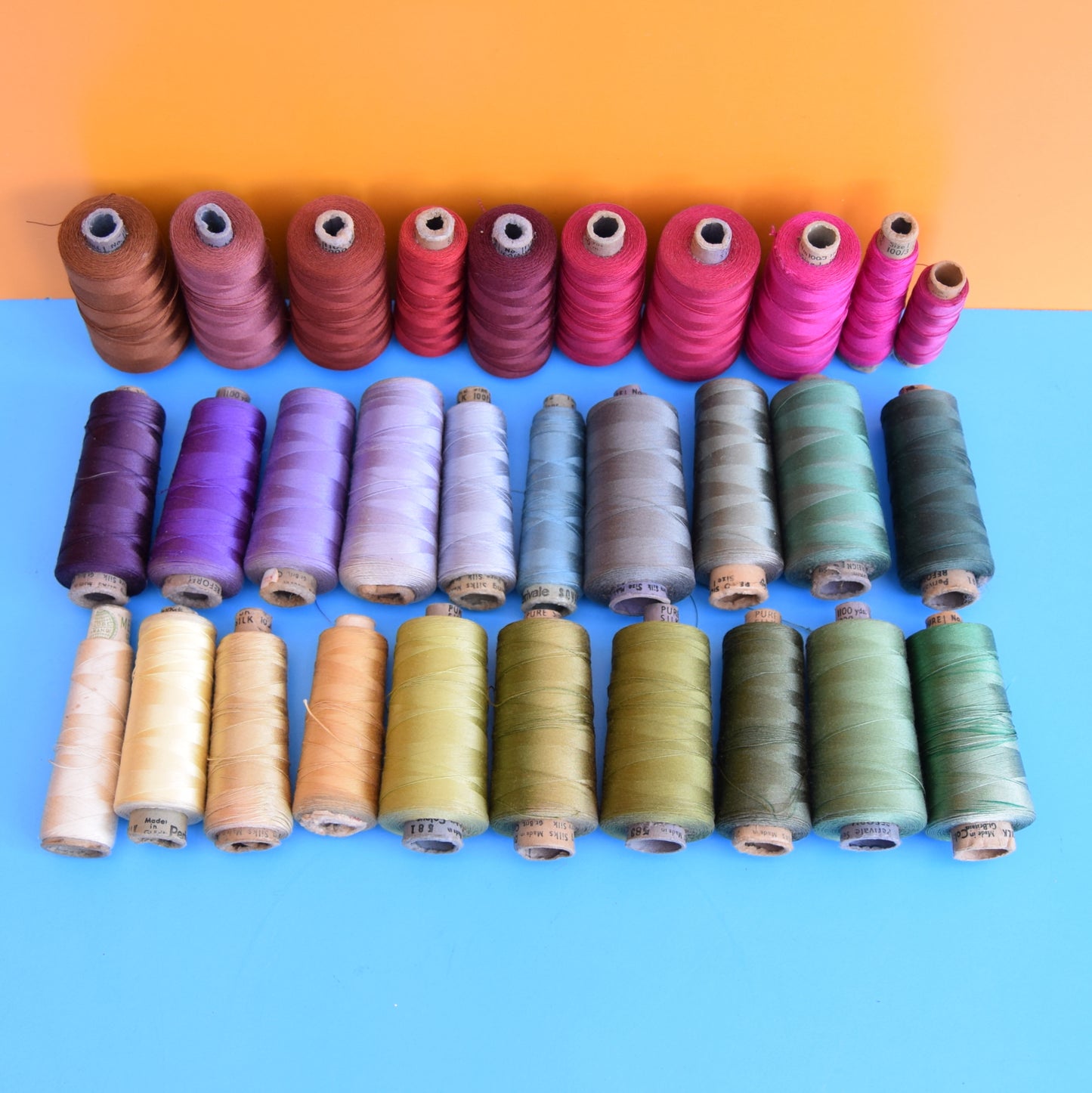 Vintage 1960s Silk Thread Reels - Great Display & Use x30