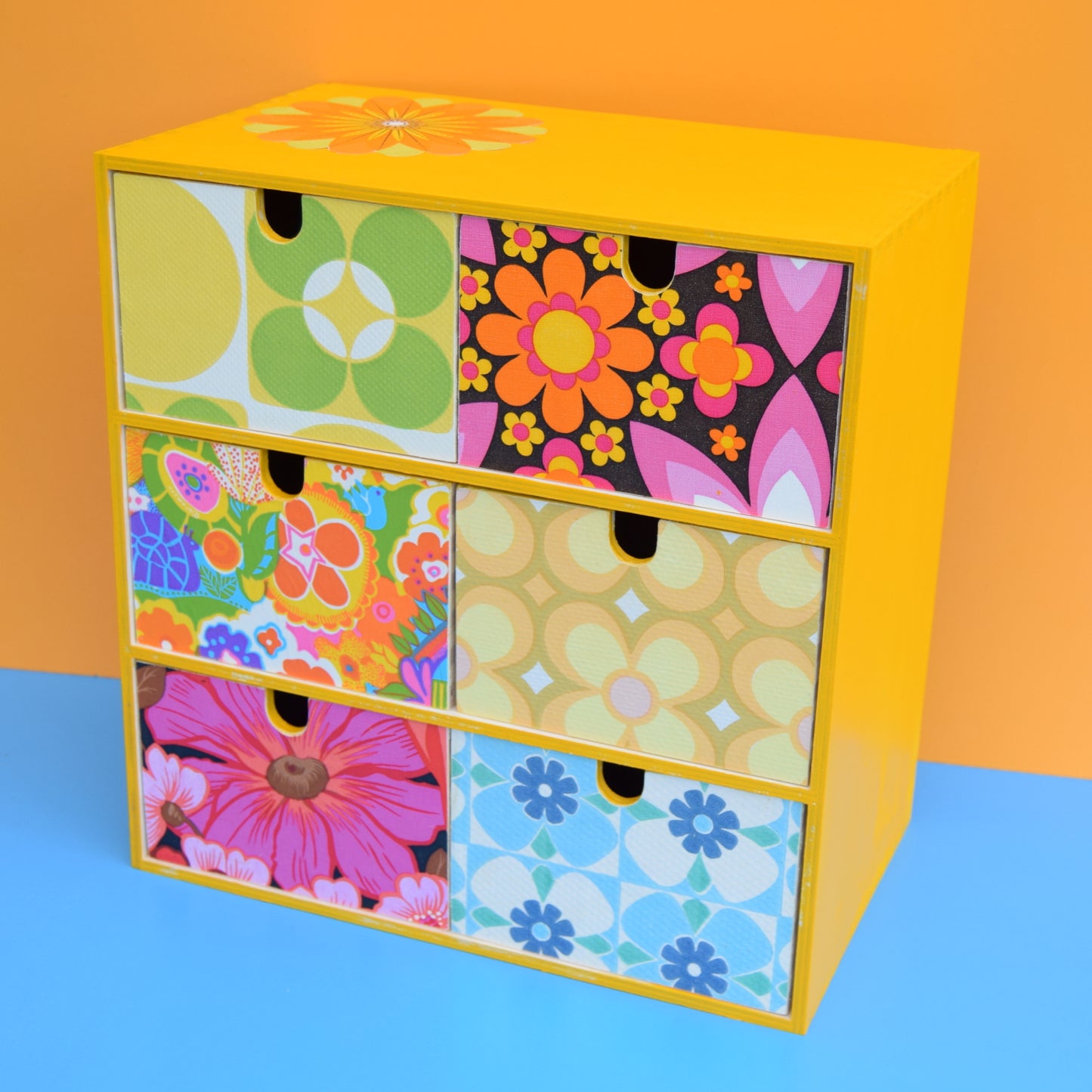 Small Wooden Drawer Unit - Vintage Wallpapers - Patchwork #2