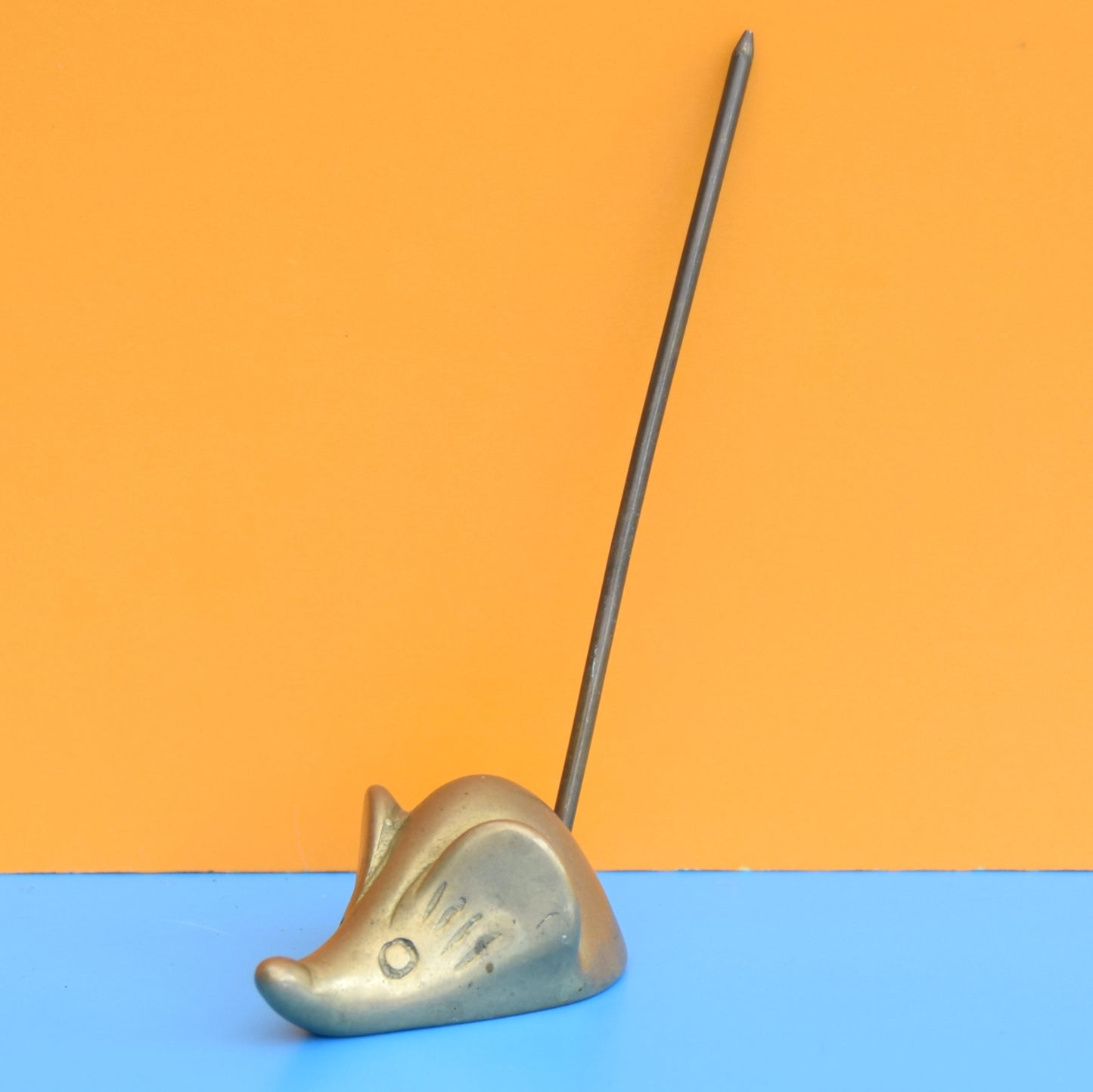 Vintage 1960s Small Brass Mouse Ring Tree