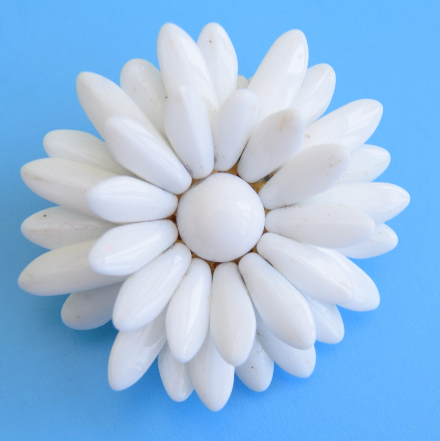 Vintage 1970s Enamel Brooch Pins - Flower Designs - Blue Mixed