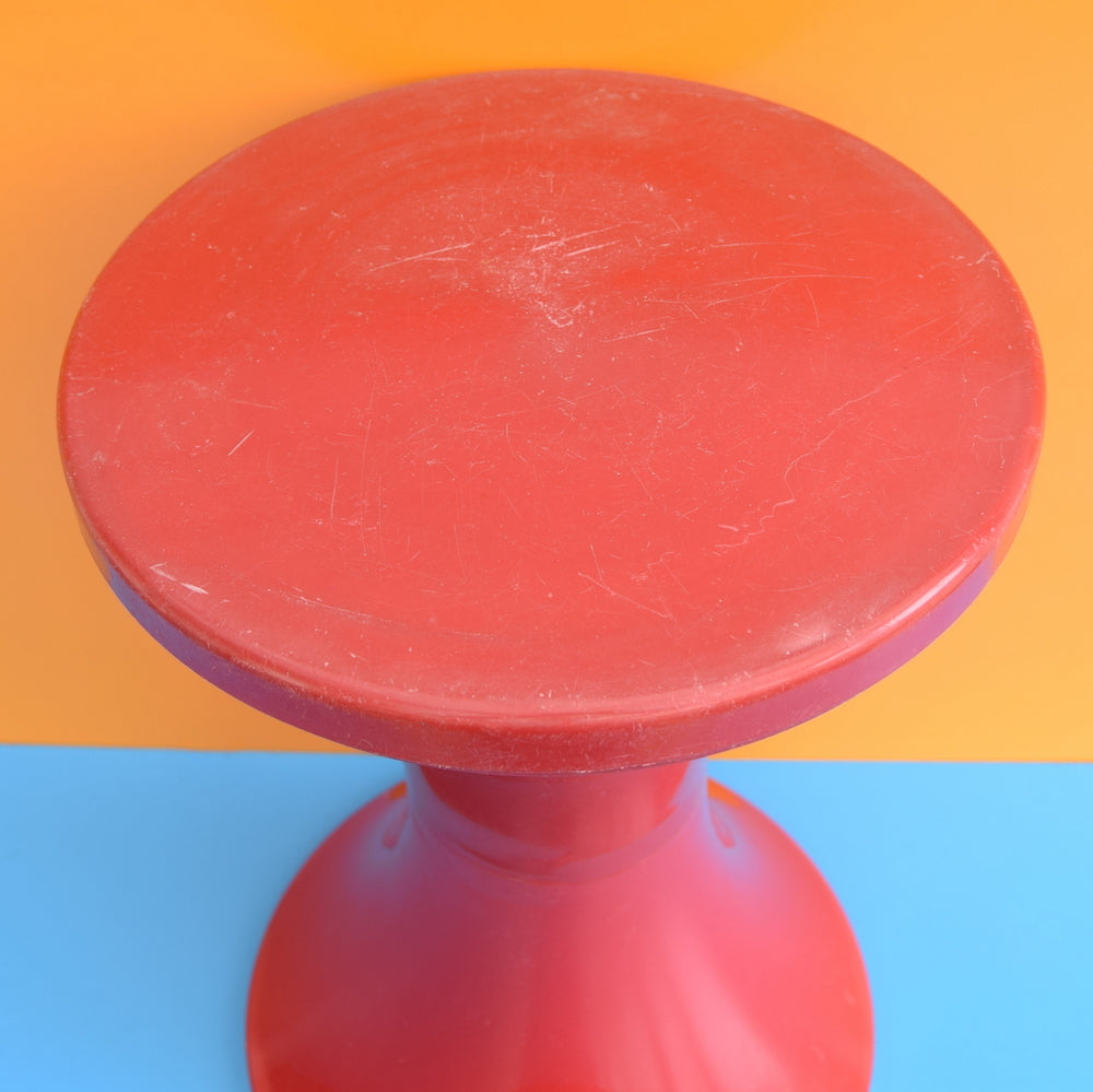 Vintage 1970s Plastic Tam Tam Stool / Planter - Red